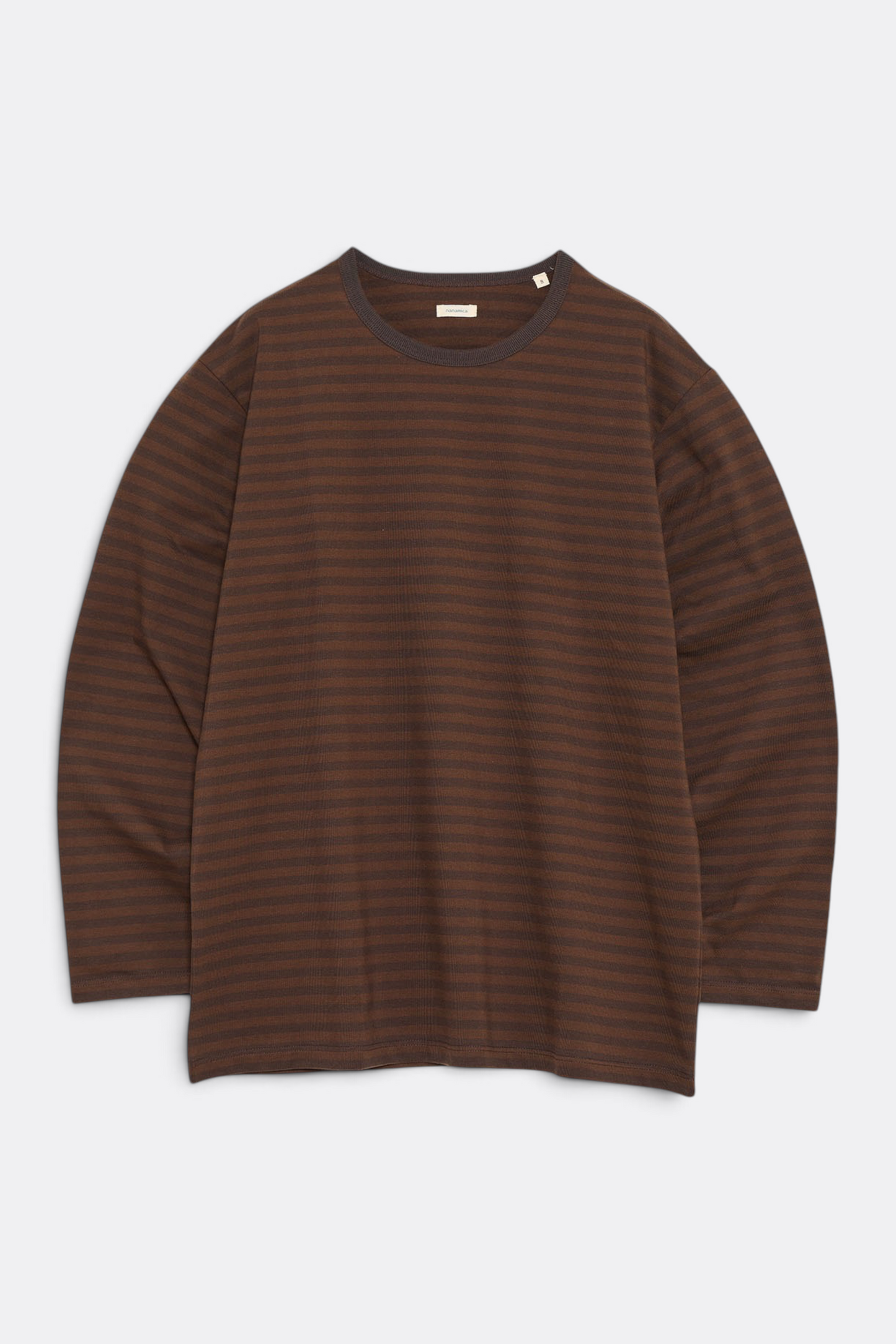 COOLMAX Stripe Jersey L/S Tee (Dark Brown)