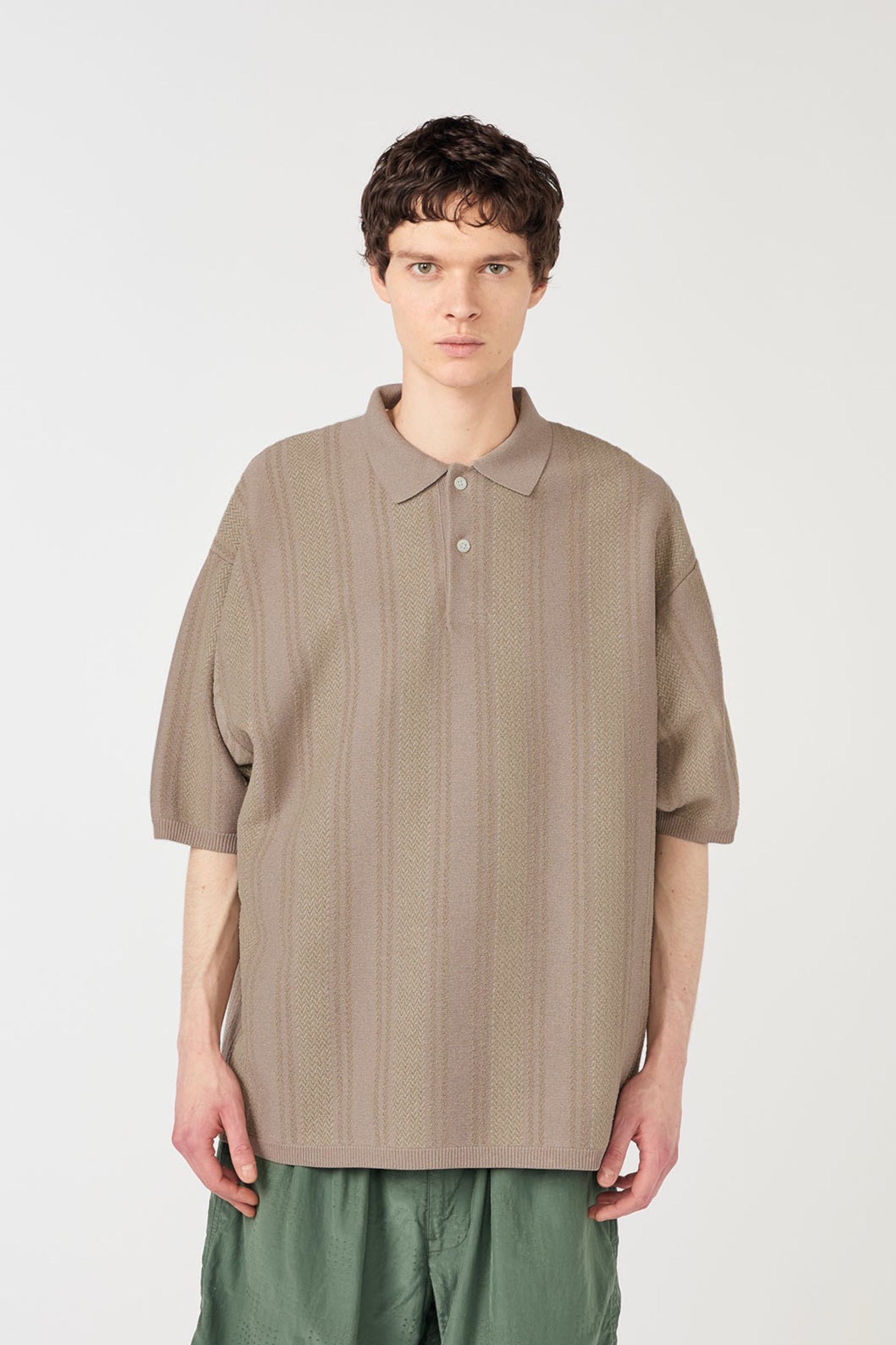 Polo Nanamica Knit Sweater Beige - Polyester Recyclé Oversize