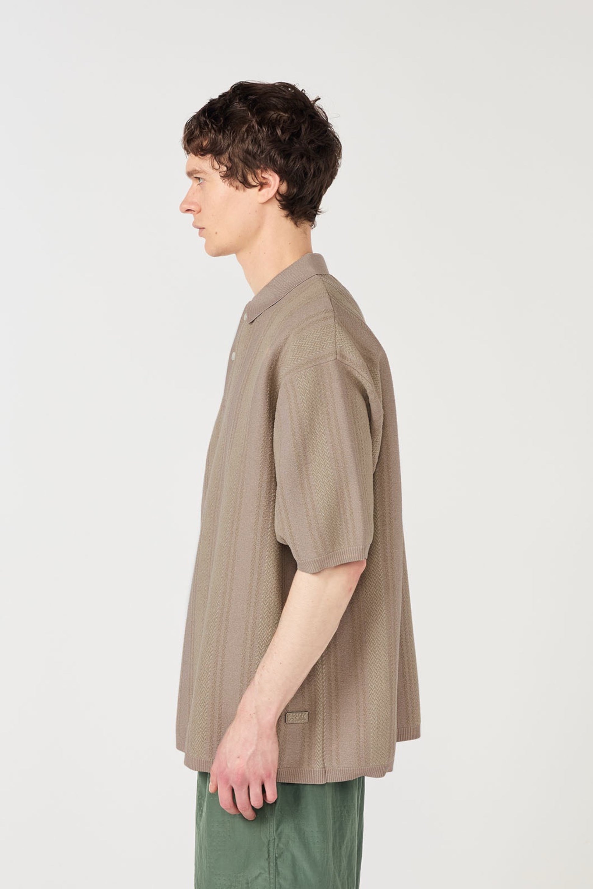 Polo Nanamica Knit Sweater Beige - Polyester Recyclé Oversize