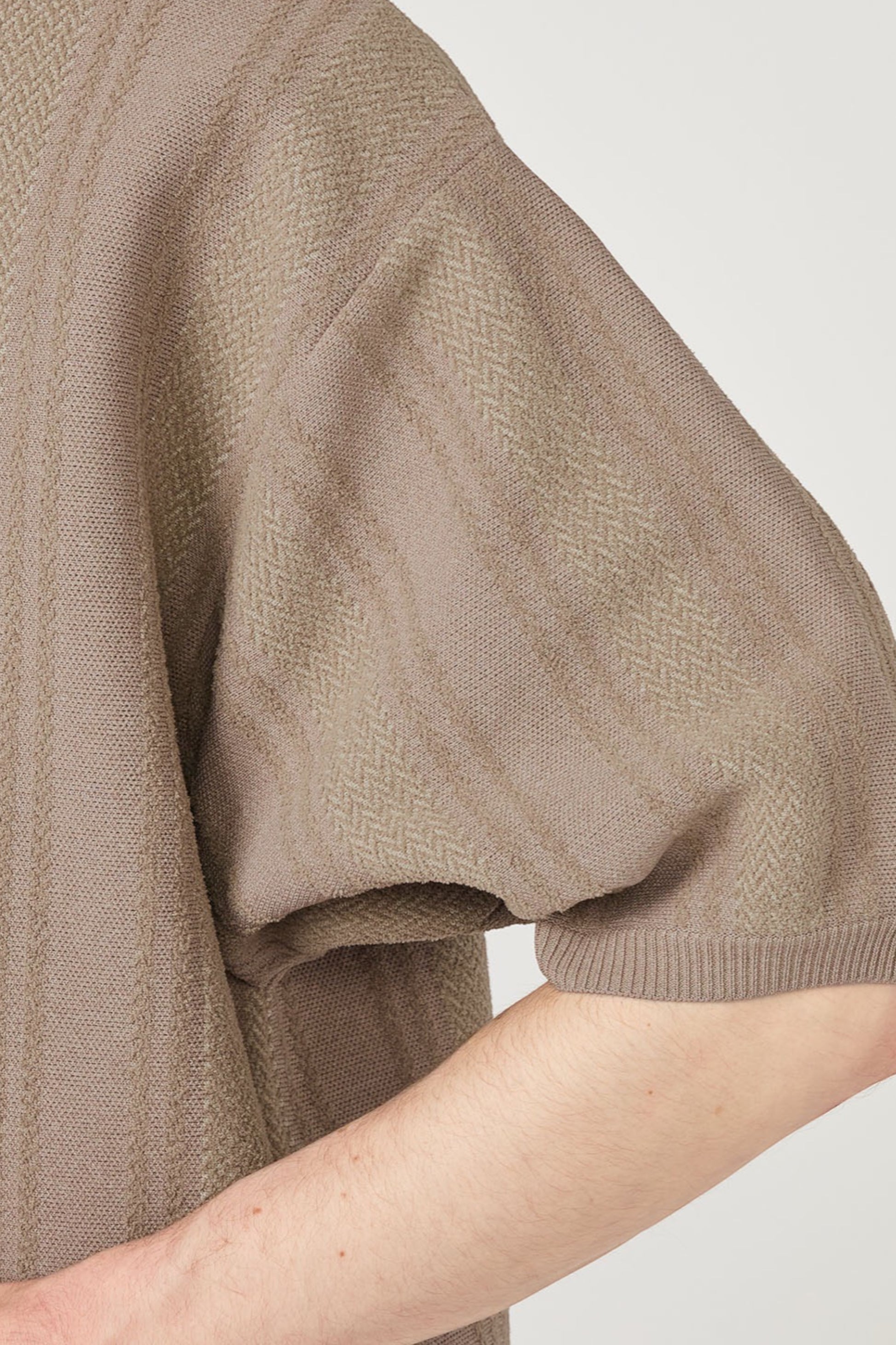 Polo Nanamica Knit Sweater Beige - Polyester Recyclé Oversize