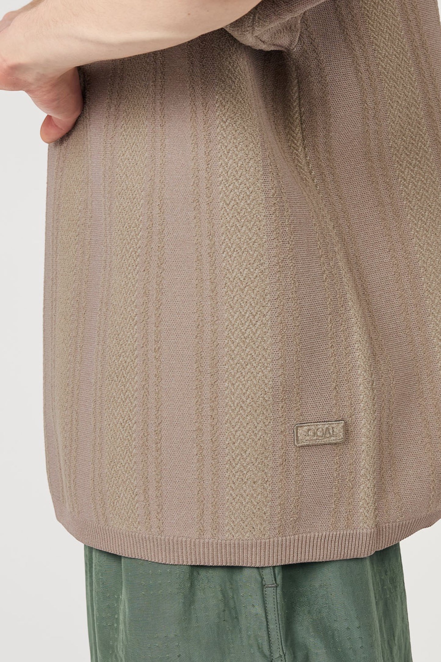 Polo Nanamica Knit Sweater Beige - Polyester Recyclé Oversize