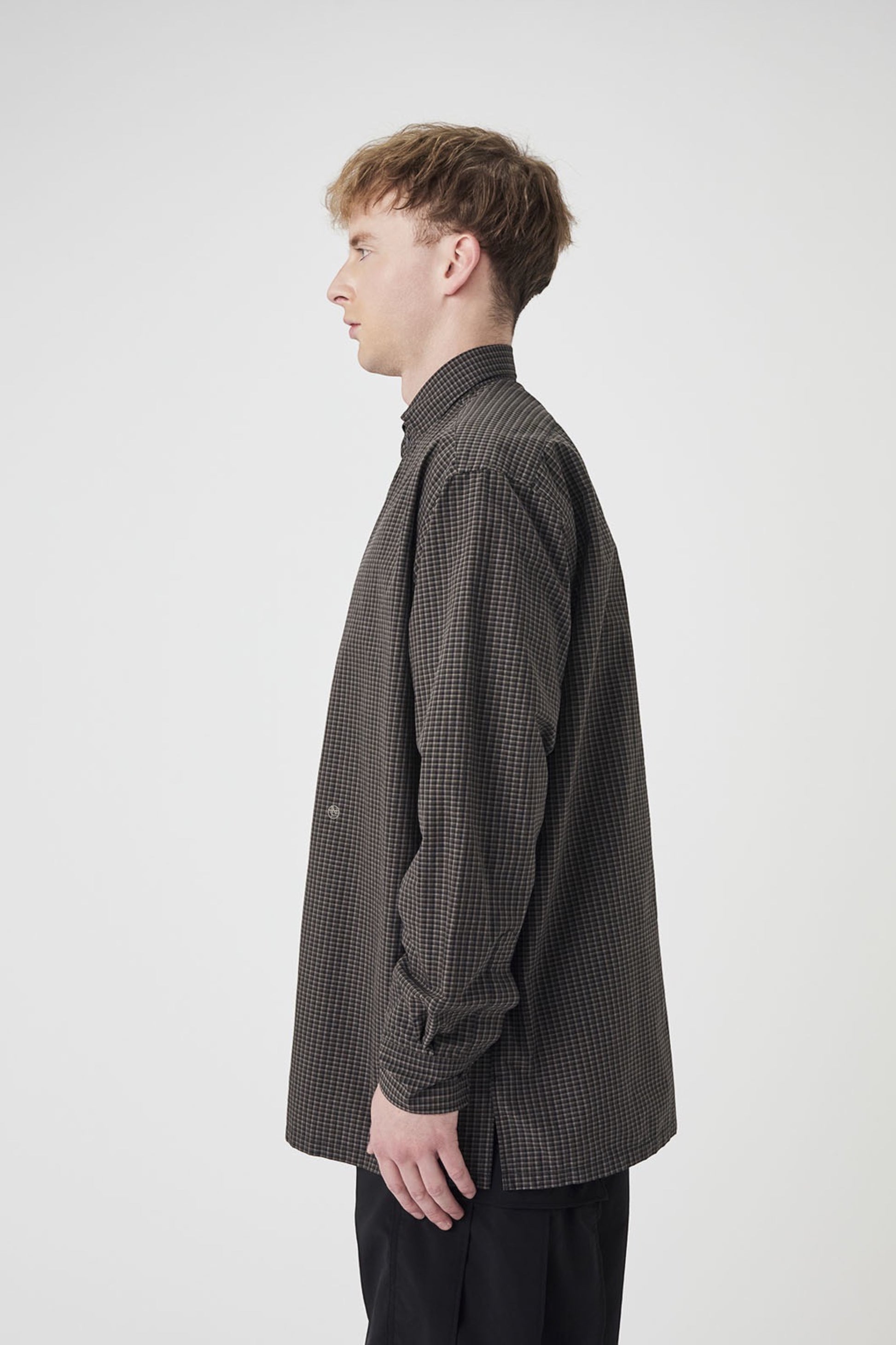 NANAMICA Micro Plaid Wind Shirt Gray | Chemise Broadcloth Micro-Carreaux Hybride | Edgar Bdx