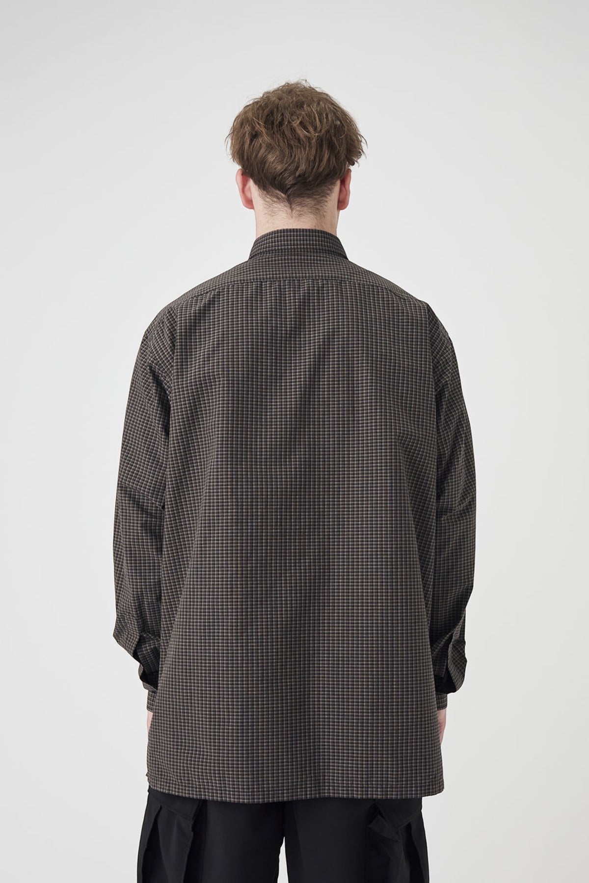 NANAMICA Micro Plaid Wind Shirt Gray | Chemise Broadcloth Micro-Carreaux Hybride | Edgar Bdx