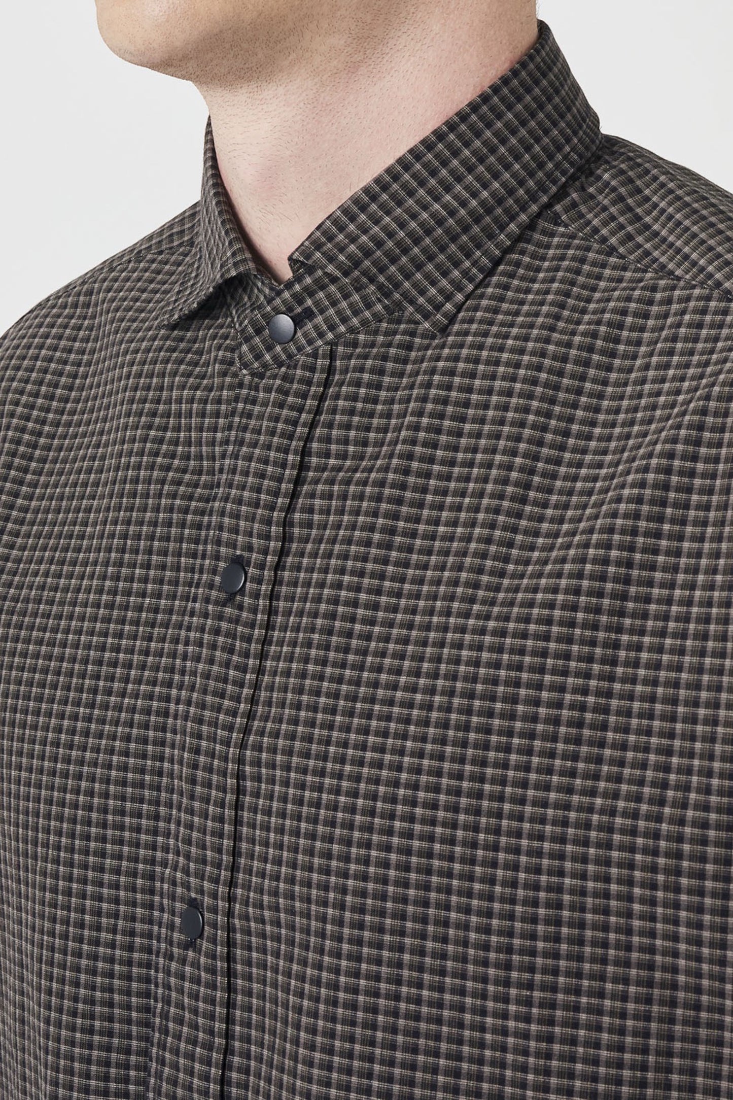 NANAMICA Micro Plaid Wind Shirt Gray | Chemise Broadcloth Micro-Carreaux Hybride | Edgar Bdx