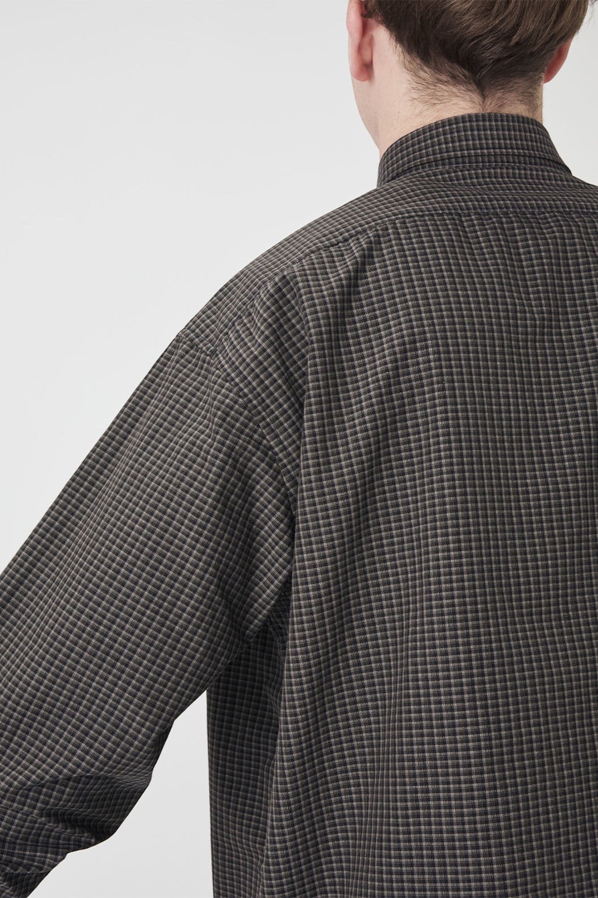 NANAMICA Micro Plaid Wind Shirt Gray | Chemise Broadcloth Micro-Carreaux Hybride | Edgar Bdx