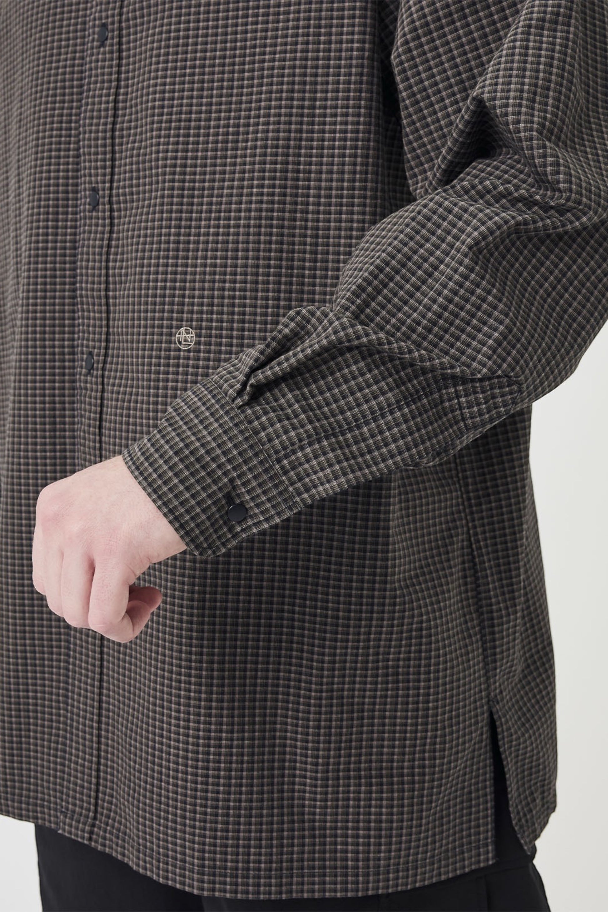 NANAMICA Micro Plaid Wind Shirt Gray | Chemise Broadcloth Micro-Carreaux Hybride | Edgar Bdx