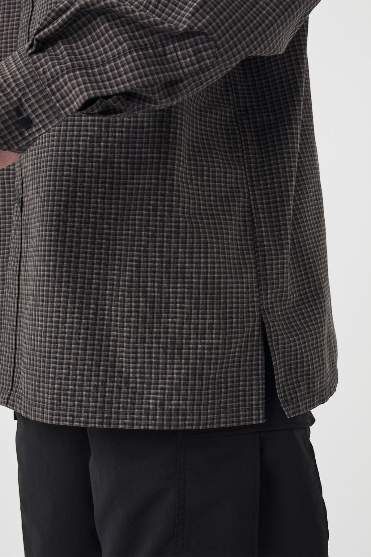 NANAMICA Micro Plaid Wind Shirt Gray | Chemise Broadcloth Micro-Carreaux Hybride | Edgar Bdx