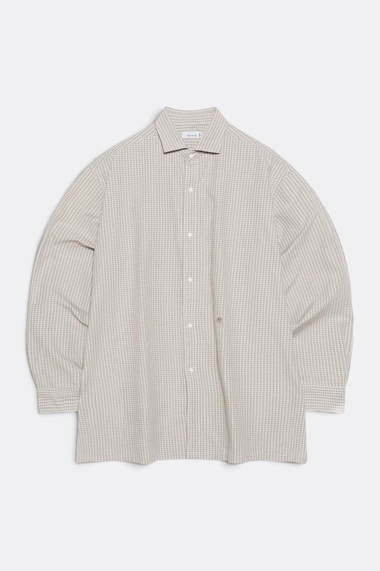 NANAMICA Micro Plaid Wind Shirt Gray | Chemise Broadcloth Micro-Carreaux Hybride | Edgar Bdx