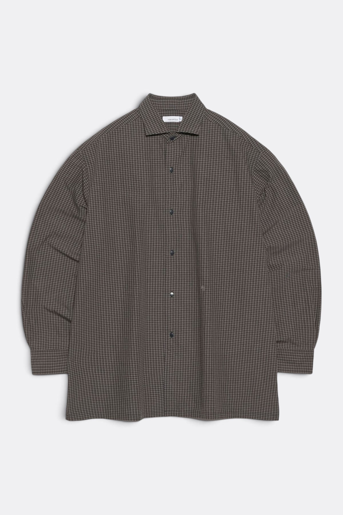 NANAMICA Micro Plaid Wind Shirt Navy | Chemise Broadcloth Micro-Carreaux Hybride | Edgar Bdx