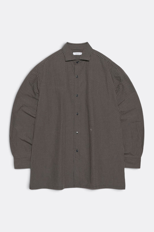 NANAMICA Micro Plaid Wind Shirt Navy | Chemise Broadcloth Micro-Carreaux Hybride | Edgar Bdx