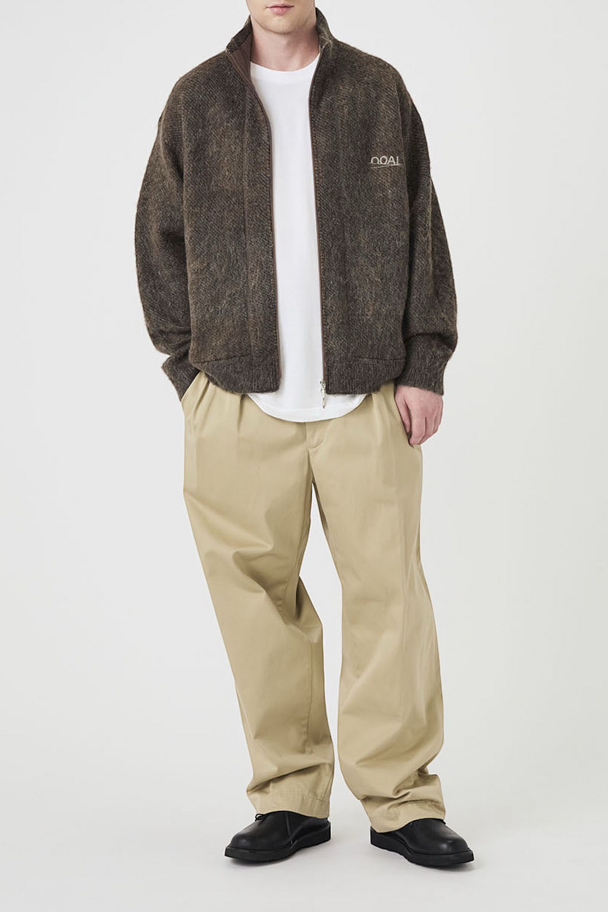 NANAMICA OOAL Zip Up Mohair Jacket Beige | Veste Mohair | Edgar Bdx