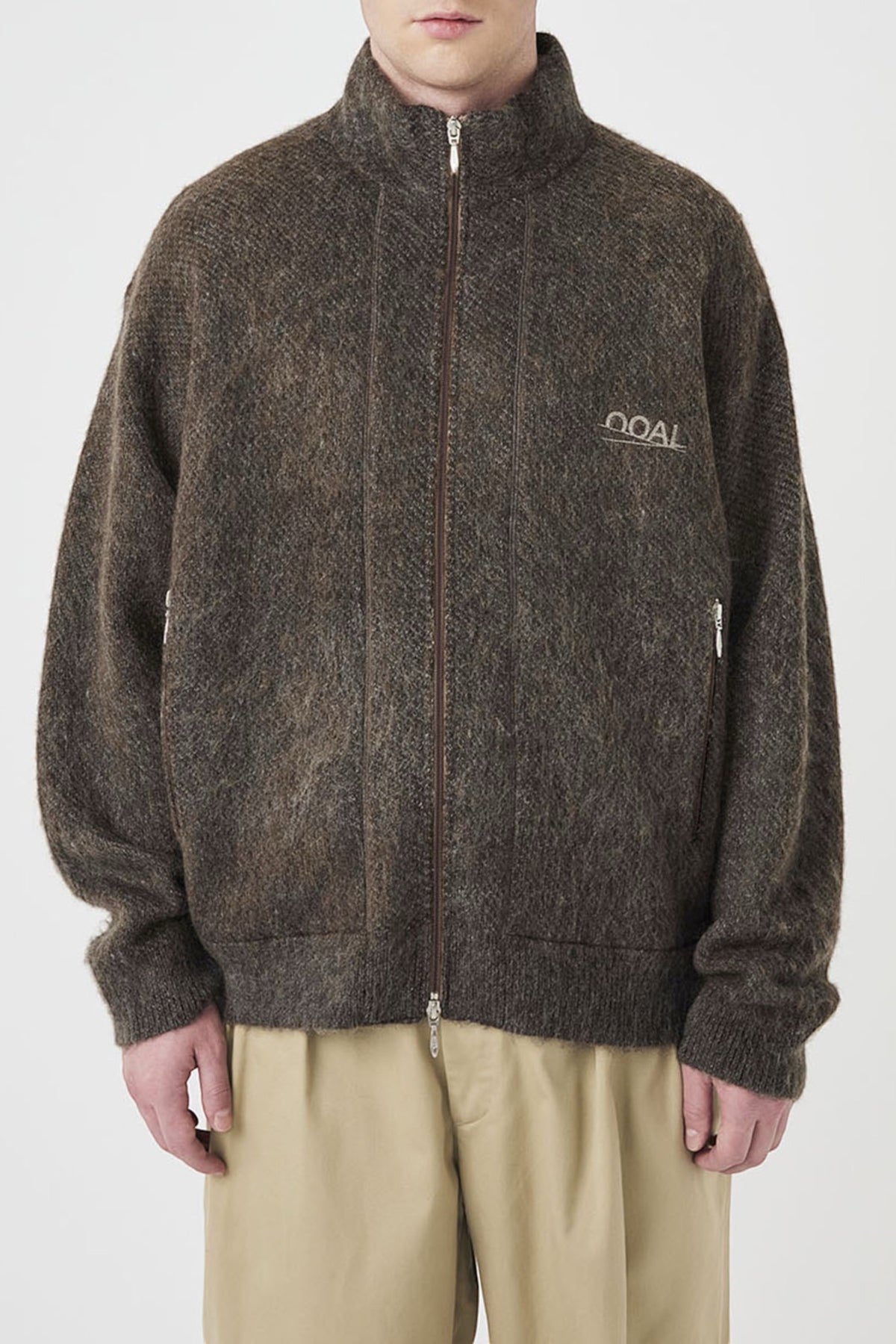NANAMICA OOAL Zip Up Mohair Jacket Beige | Veste Mohair | Edgar Bdx