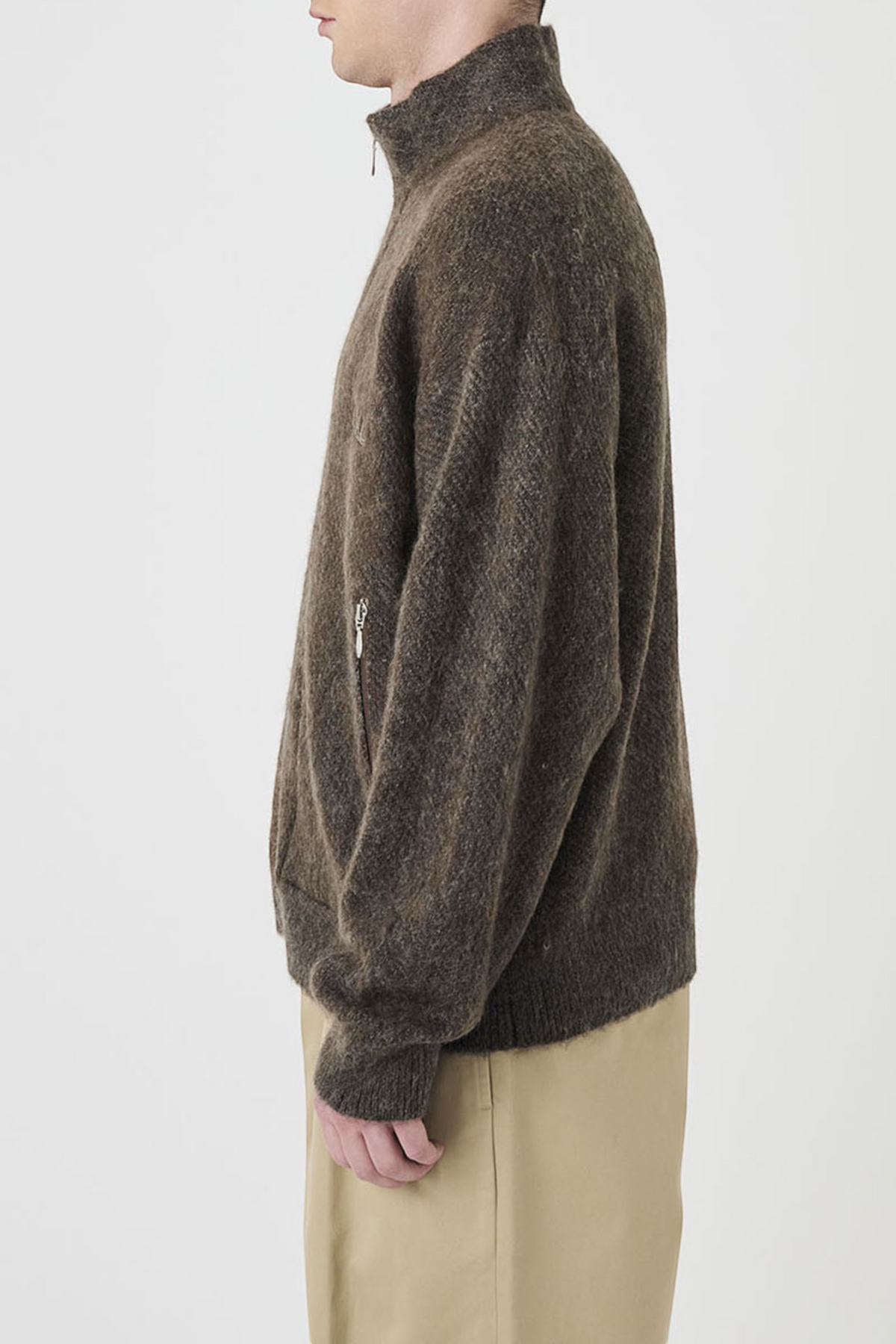 NANAMICA OOAL Zip Up Mohair Jacket Beige | Veste Mohair | Edgar Bdx