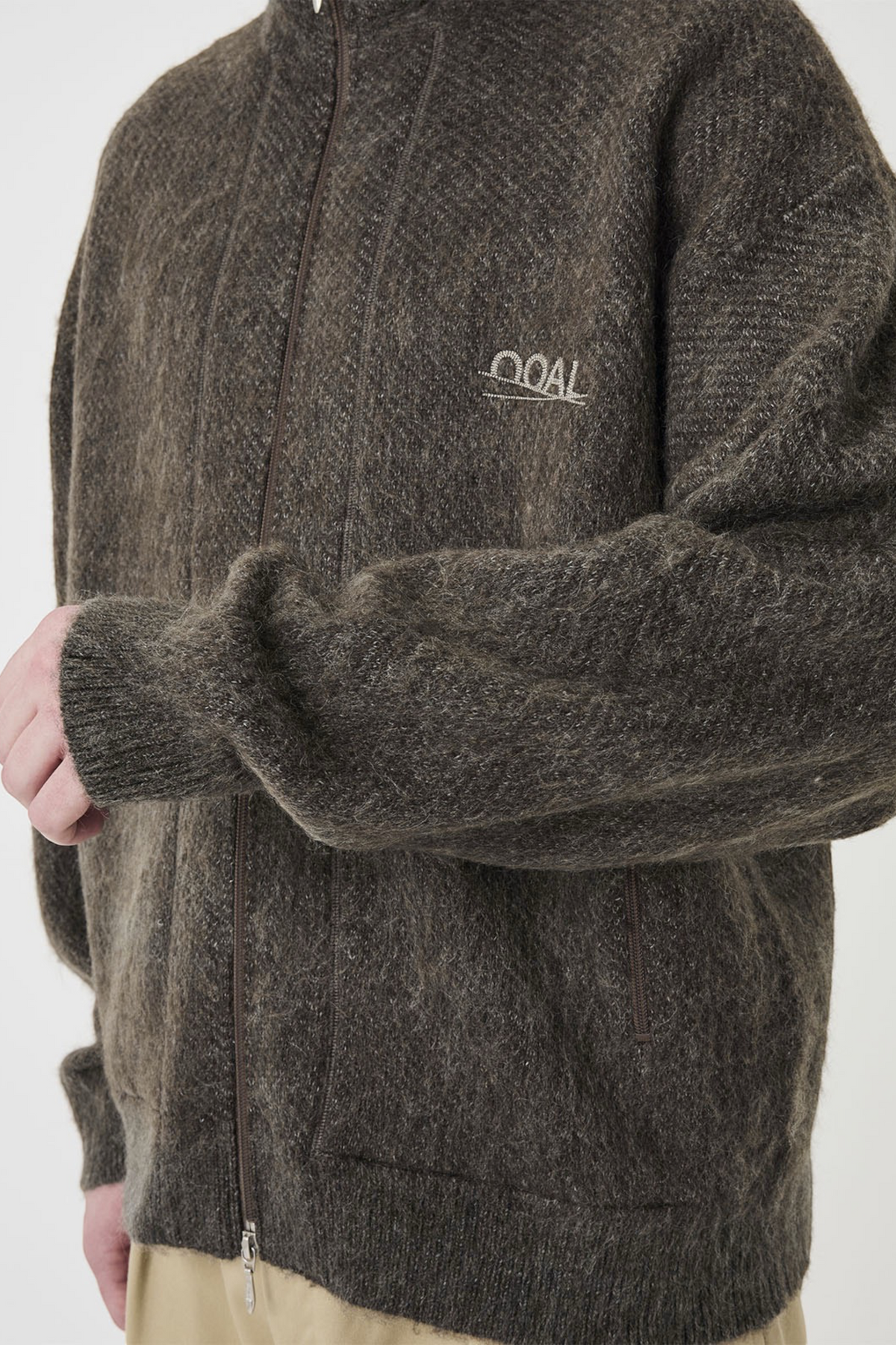 NANAMICA OOAL Zip Up Mohair Jacket Beige | Veste Mohair | Edgar Bdx