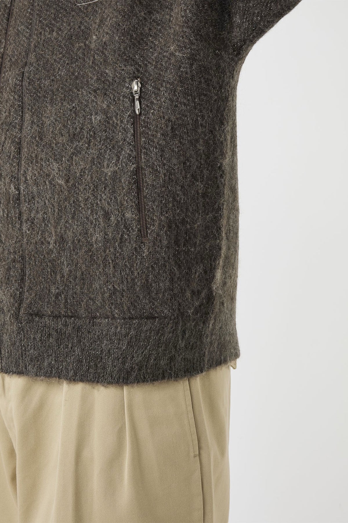 NANAMICA OOAL Zip Up Mohair Jacket Beige | Veste Mohair | Edgar Bdx