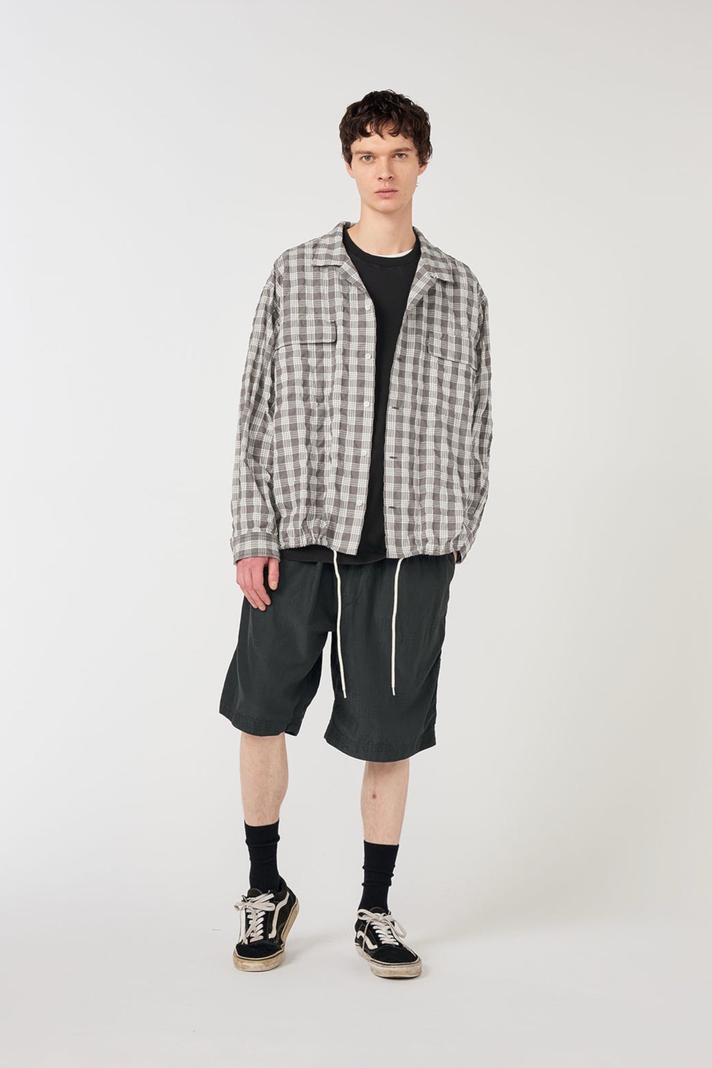 Chemise Nanamica Palaka Check Bleu Marine - Coton Bio Oversize