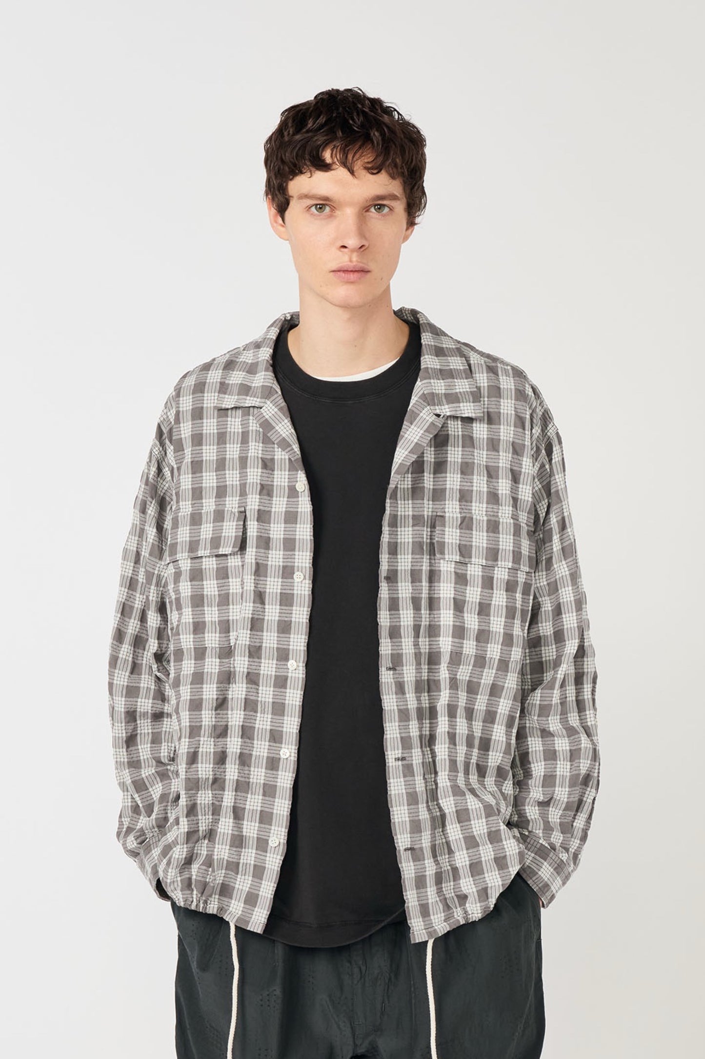 Chemise Nanamica Palaka Check Bleu Marine - Coton Bio Oversize