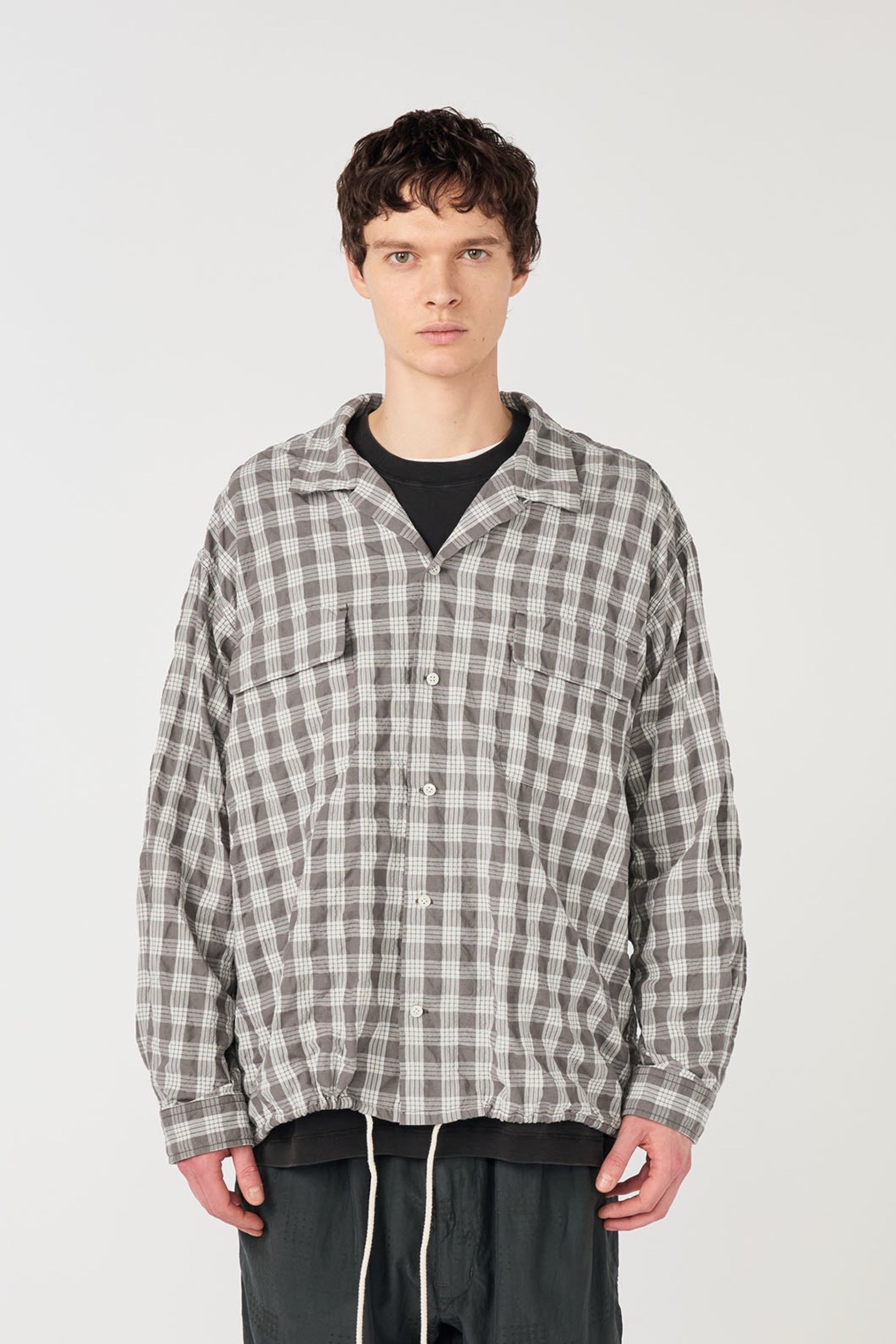 Chemise Nanamica Palaka Check Bleu Marine - Coton Bio Oversize