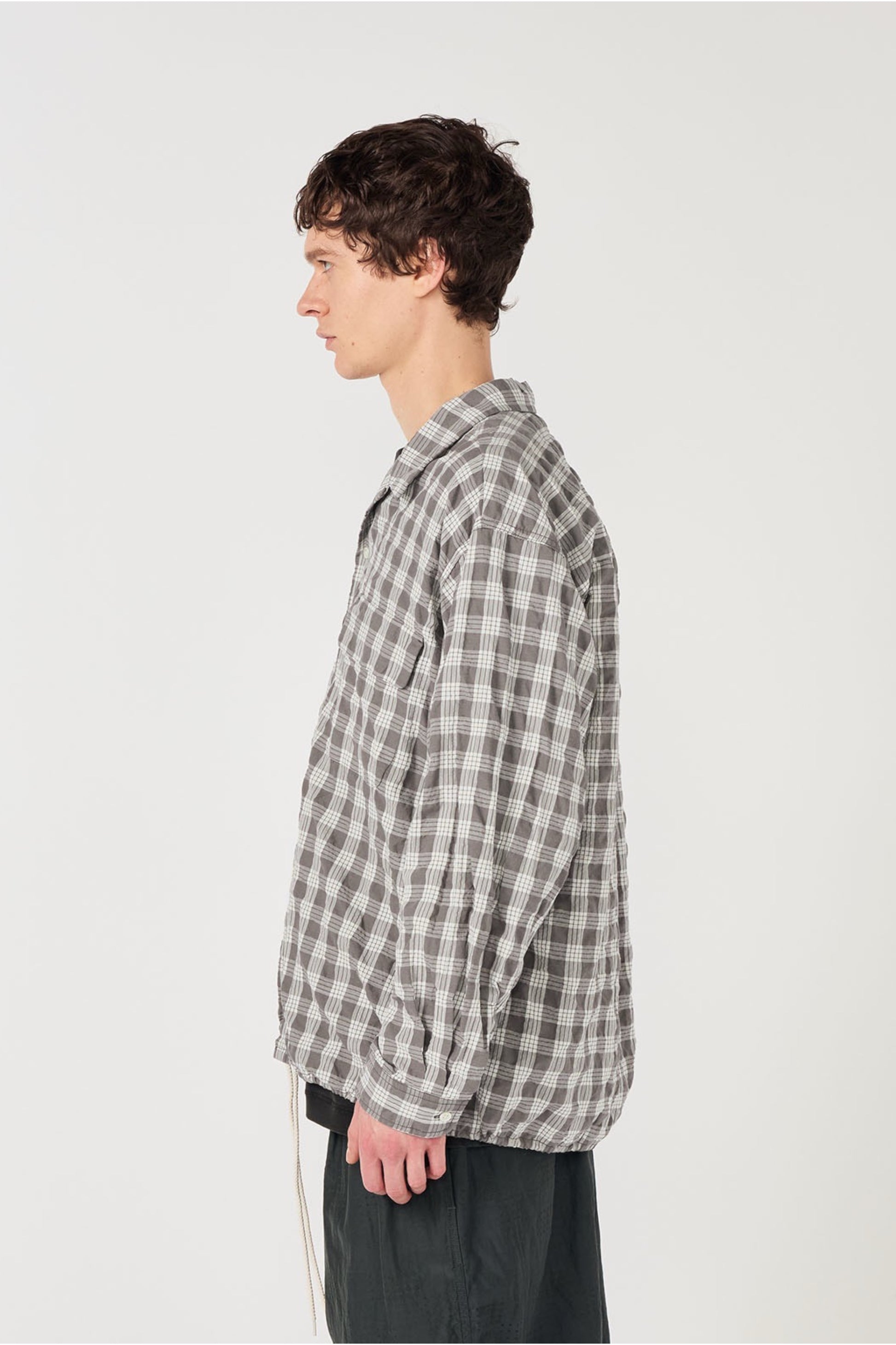 Chemise Nanamica Palaka Check Bleu Marine - Coton Bio Oversize