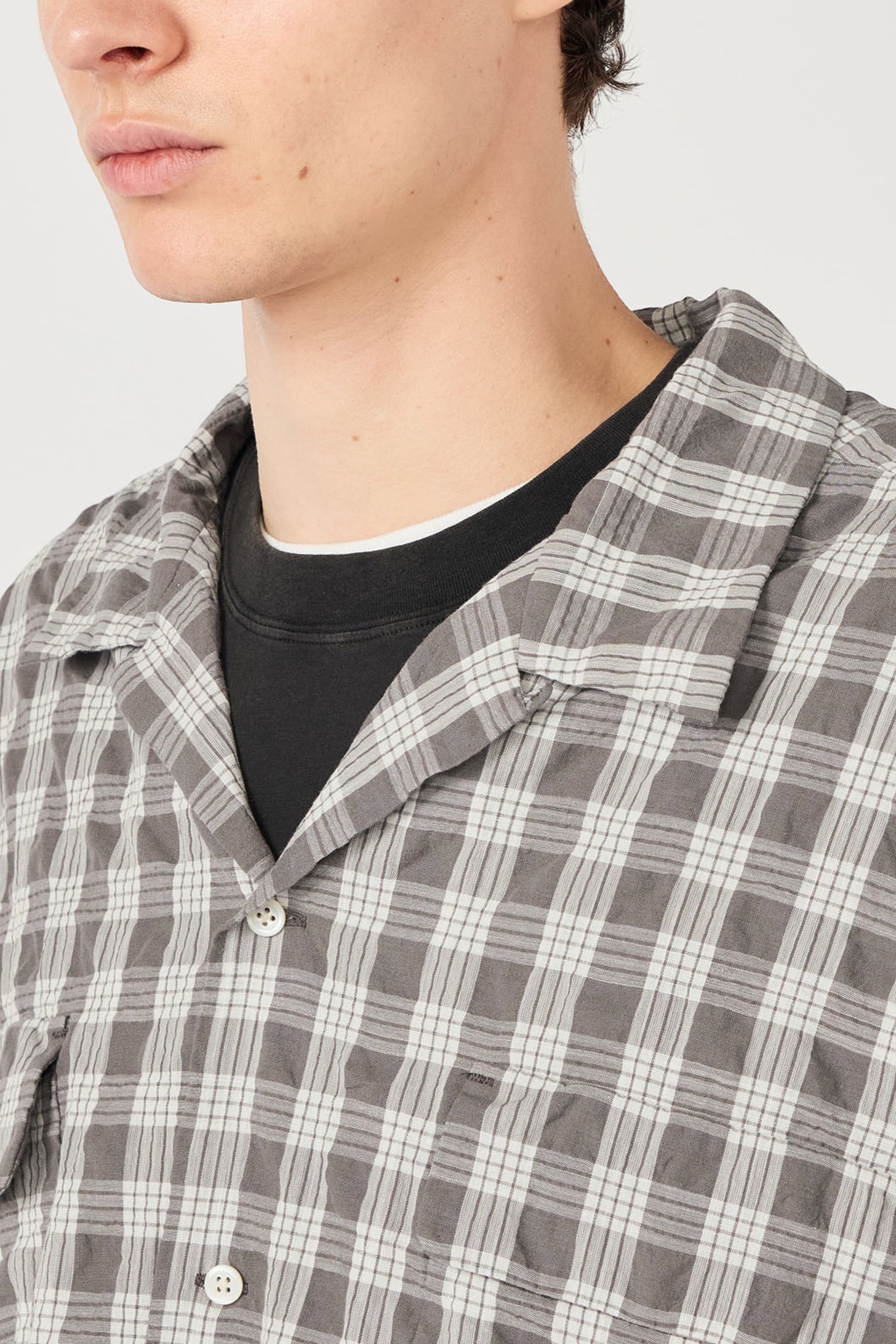 Chemise Nanamica Palaka Check Bleu Marine - Coton Bio Oversize