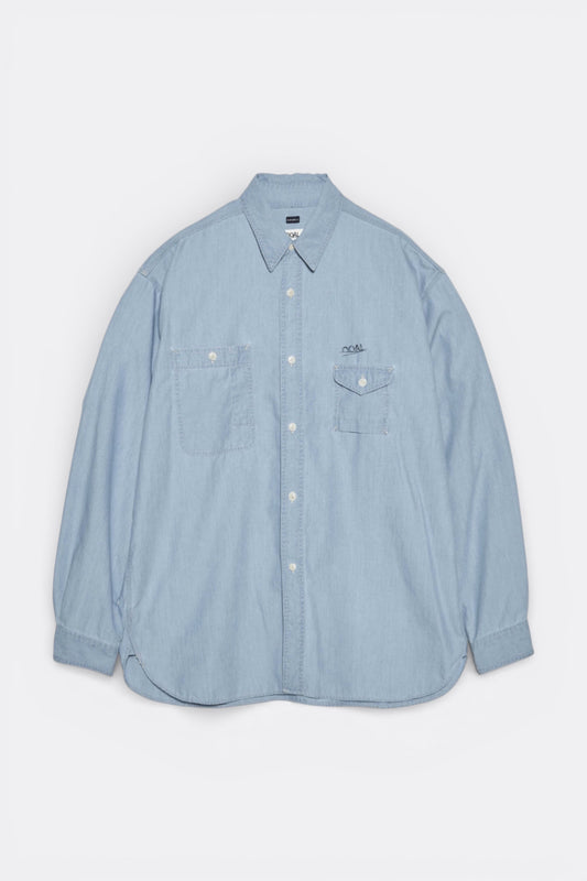 Chemise Chambray Nanamica Light Indigo - Chemise Japonaise Coton Polyester