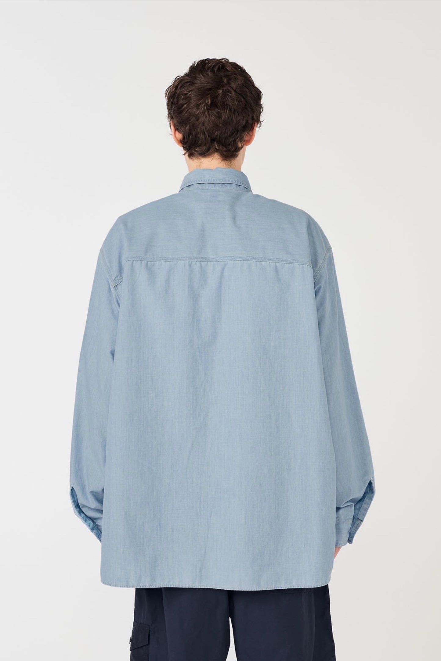 Chemise Chambray Nanamica Light Indigo - Chemise Japonaise Coton Polyester