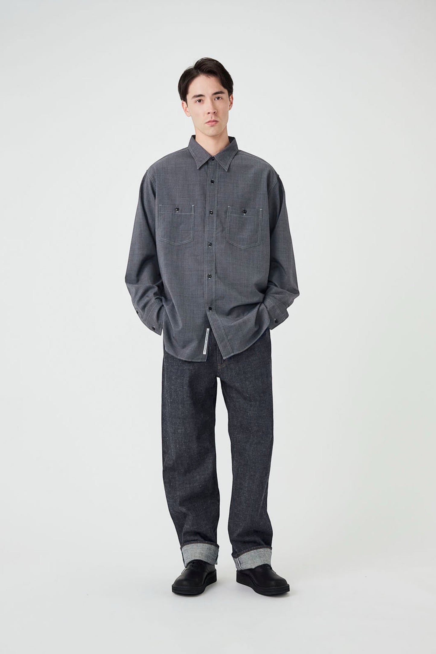 NANAMICA Selvage Denim Straight Pants Black | Jean Selvedge Métier Navette | Edgar Bdx