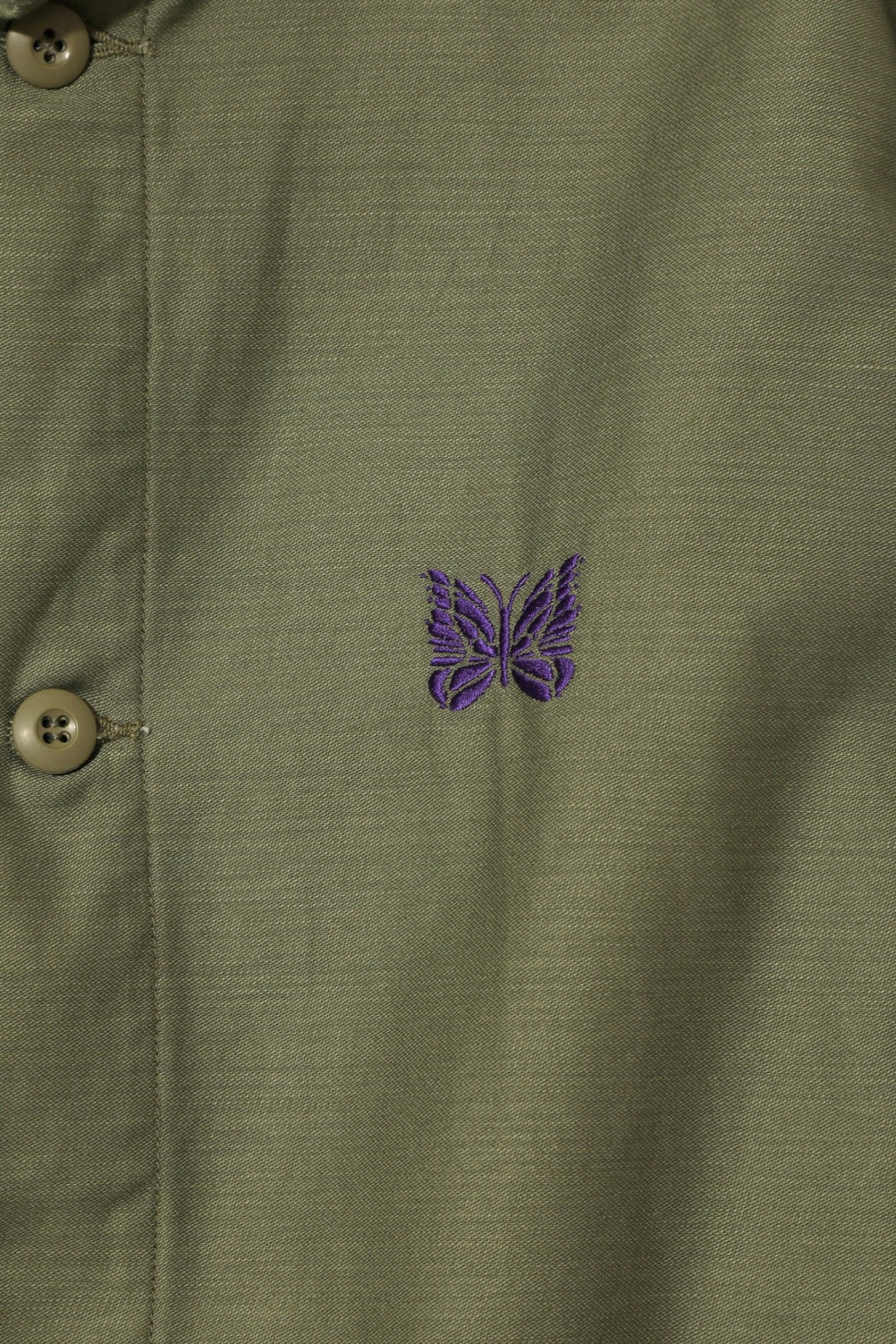 Needles Army Shirt Jacket Olive | Veste Militaire Coton Logo Papillon | Edgar Bdx