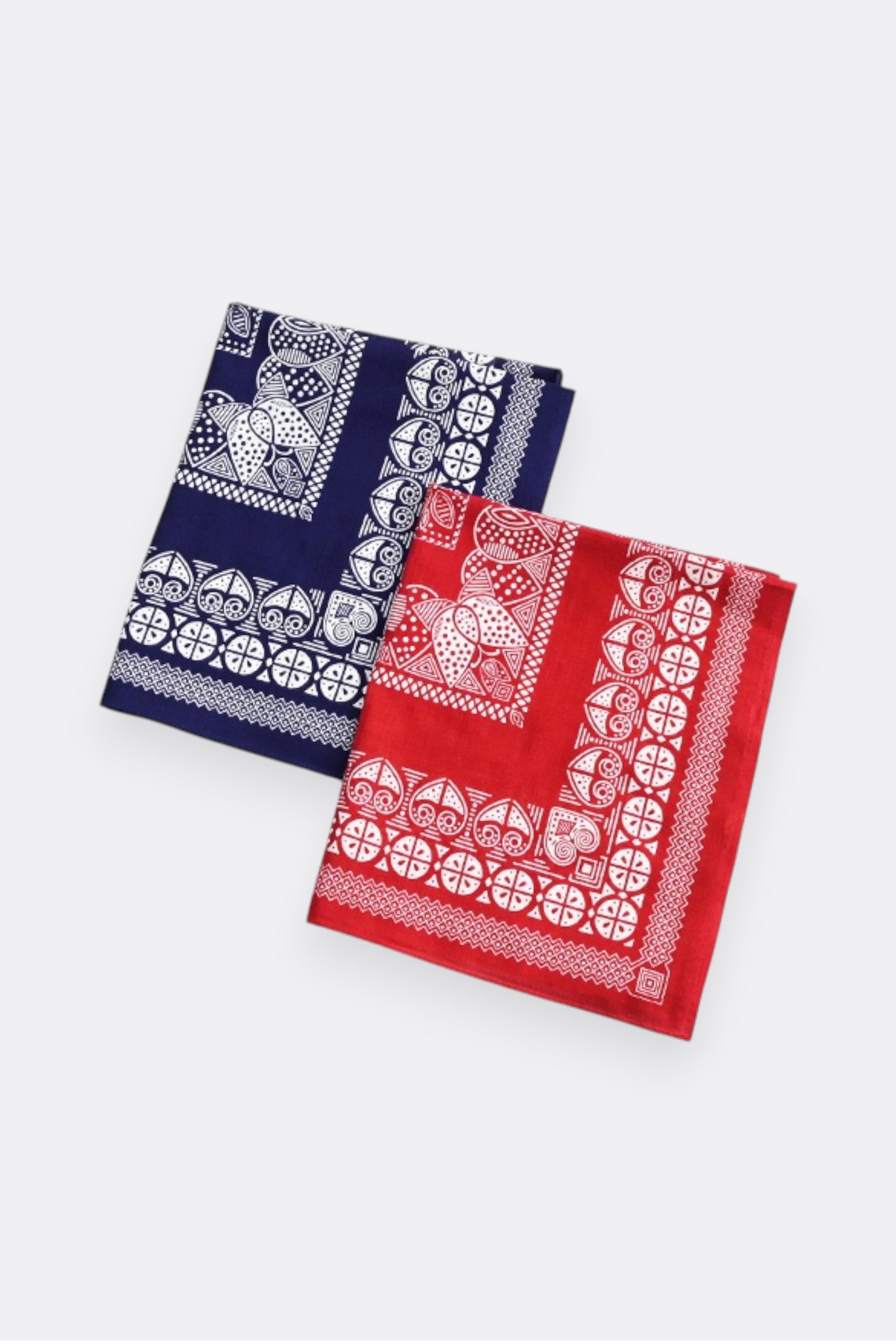 Bandana Rectangle Rouge Needles - Motif Papillon Japonais - Edgar Bdx