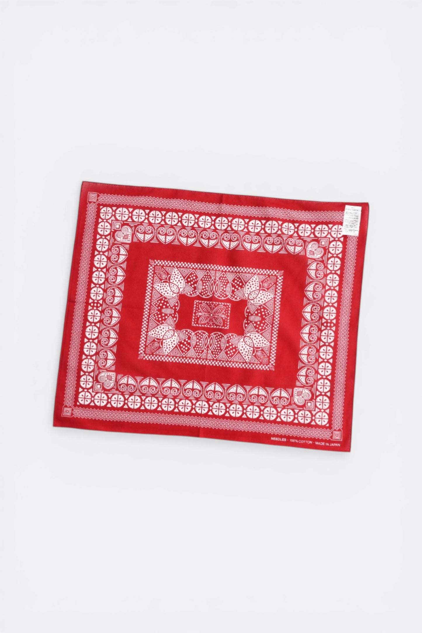 Bandana Rectangle Rouge Needles - Motif Papillon Japonais - Edgar Bdx