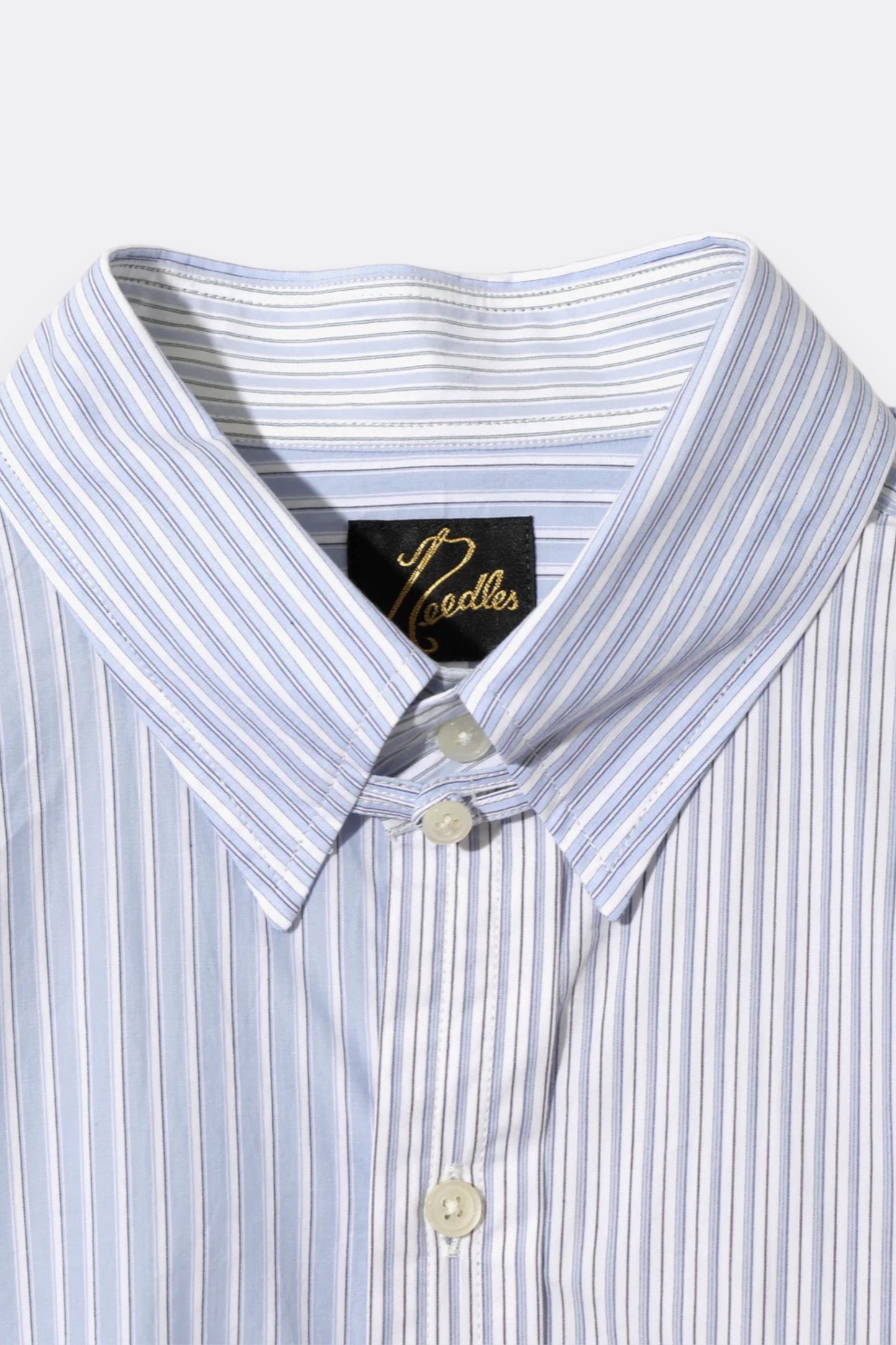 Needles Combo Tab Collar Shirt Cotton Typewriter Stripe - Chemise Japonaise - Edgar Bdx
