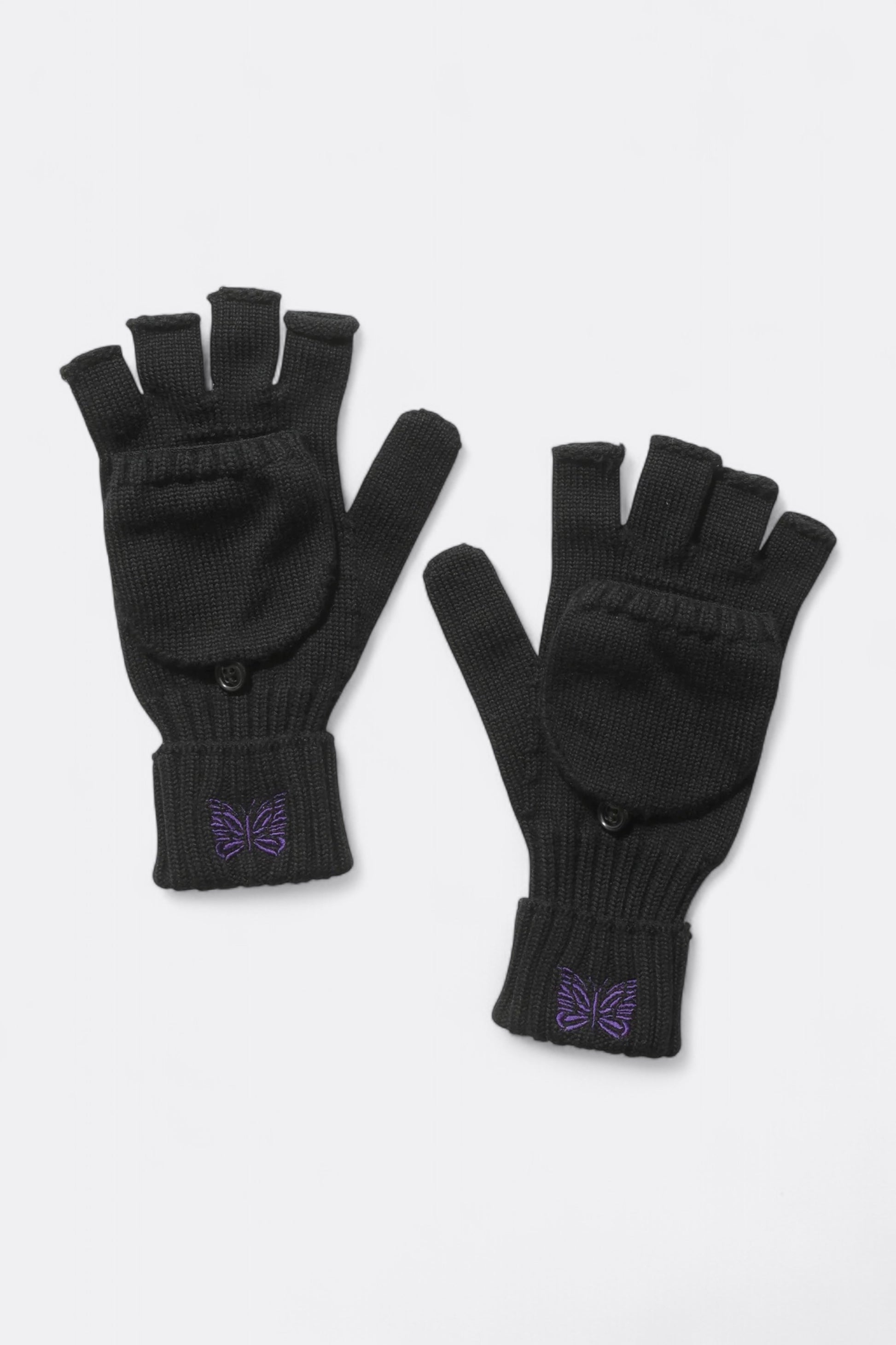 Needles - Merino Wool Convertible Glove (Black)