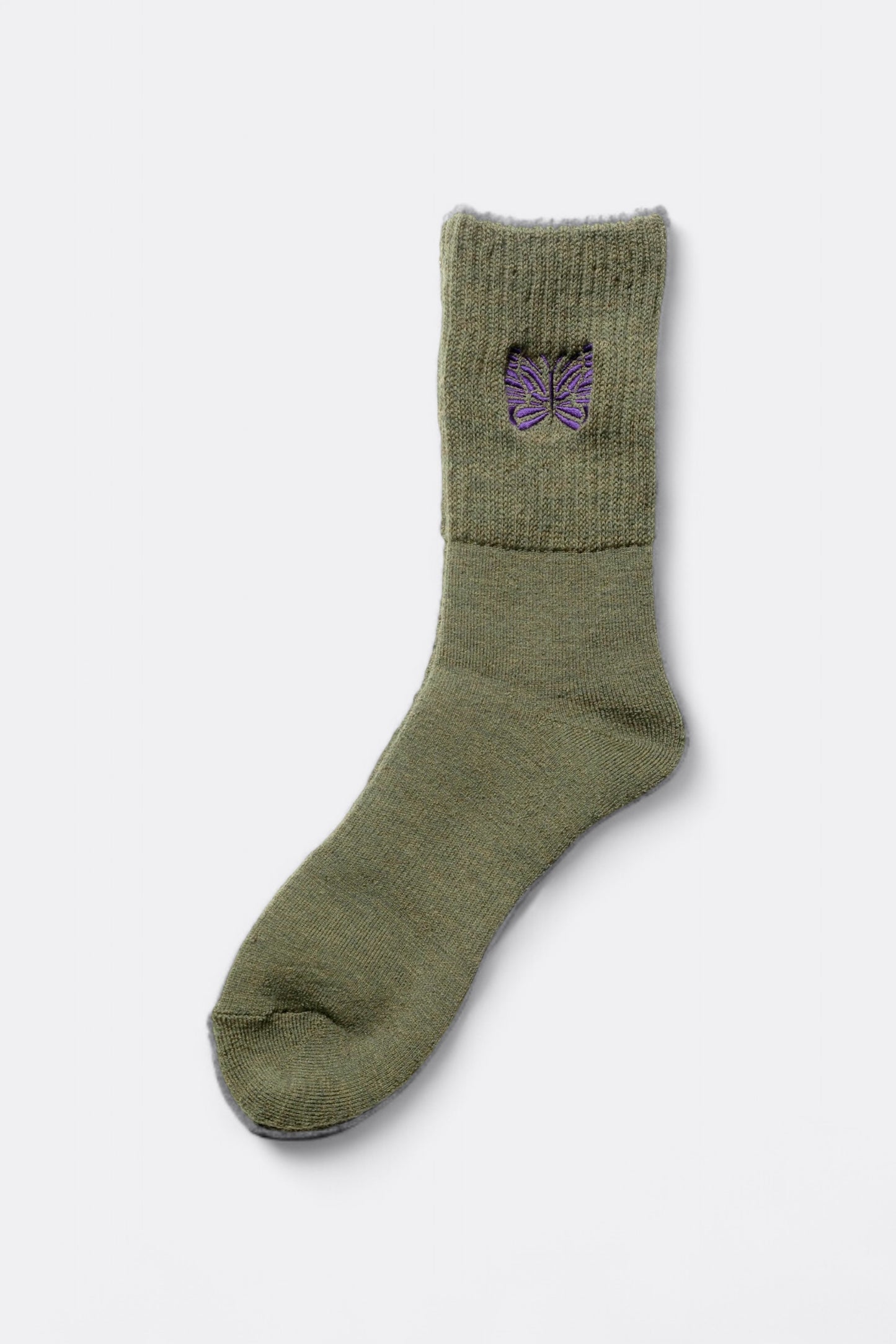 Needles - Merino Wool Rib Socks (Olive)