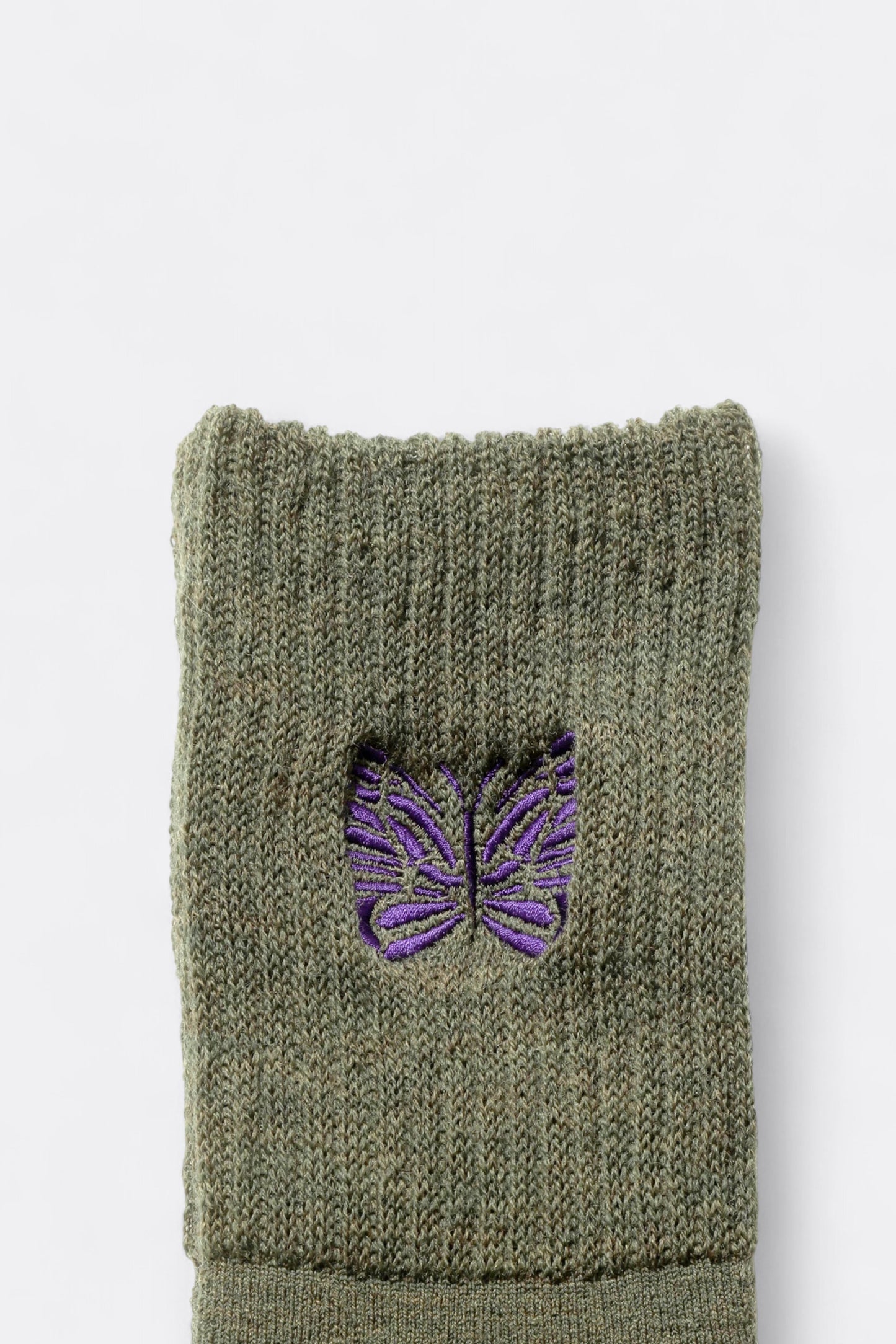 Needles - Merino Wool Rib Socks (Olive)