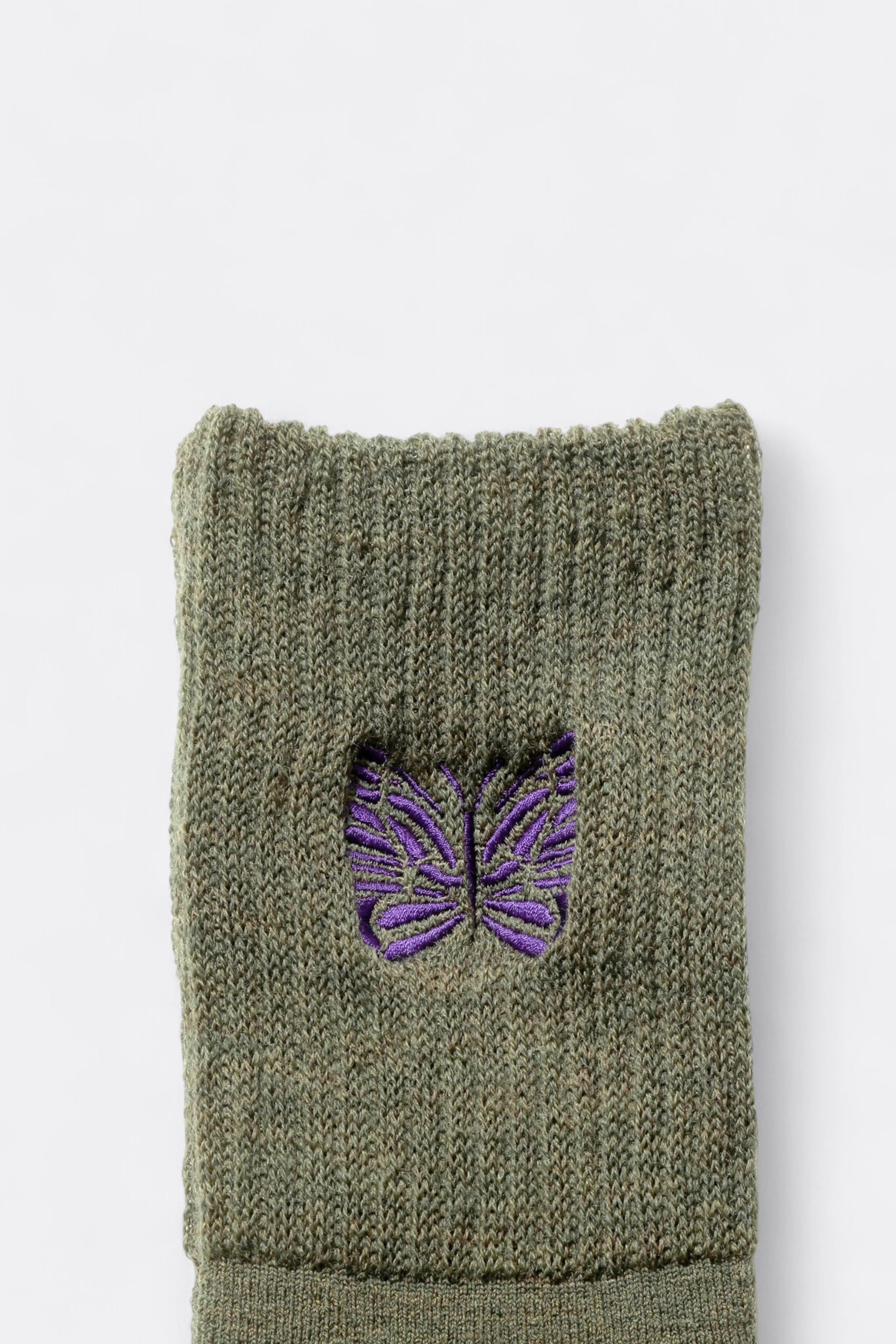 Needles - Merino Wool Rib Socks (Olive)