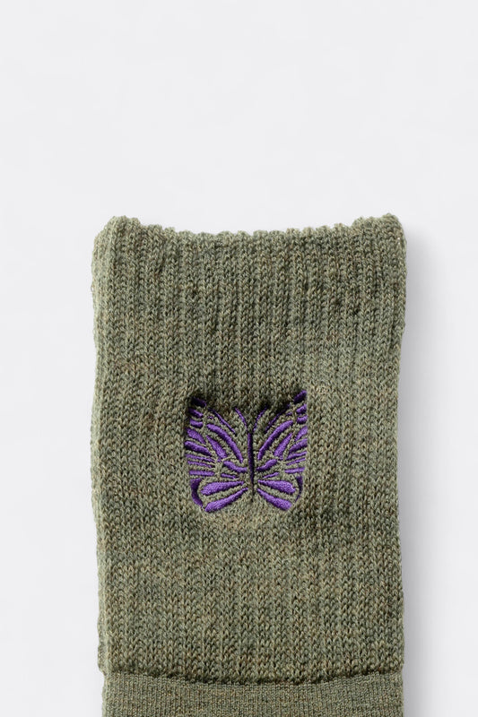 Needles - Merino Wool Rib Socks (Olive)