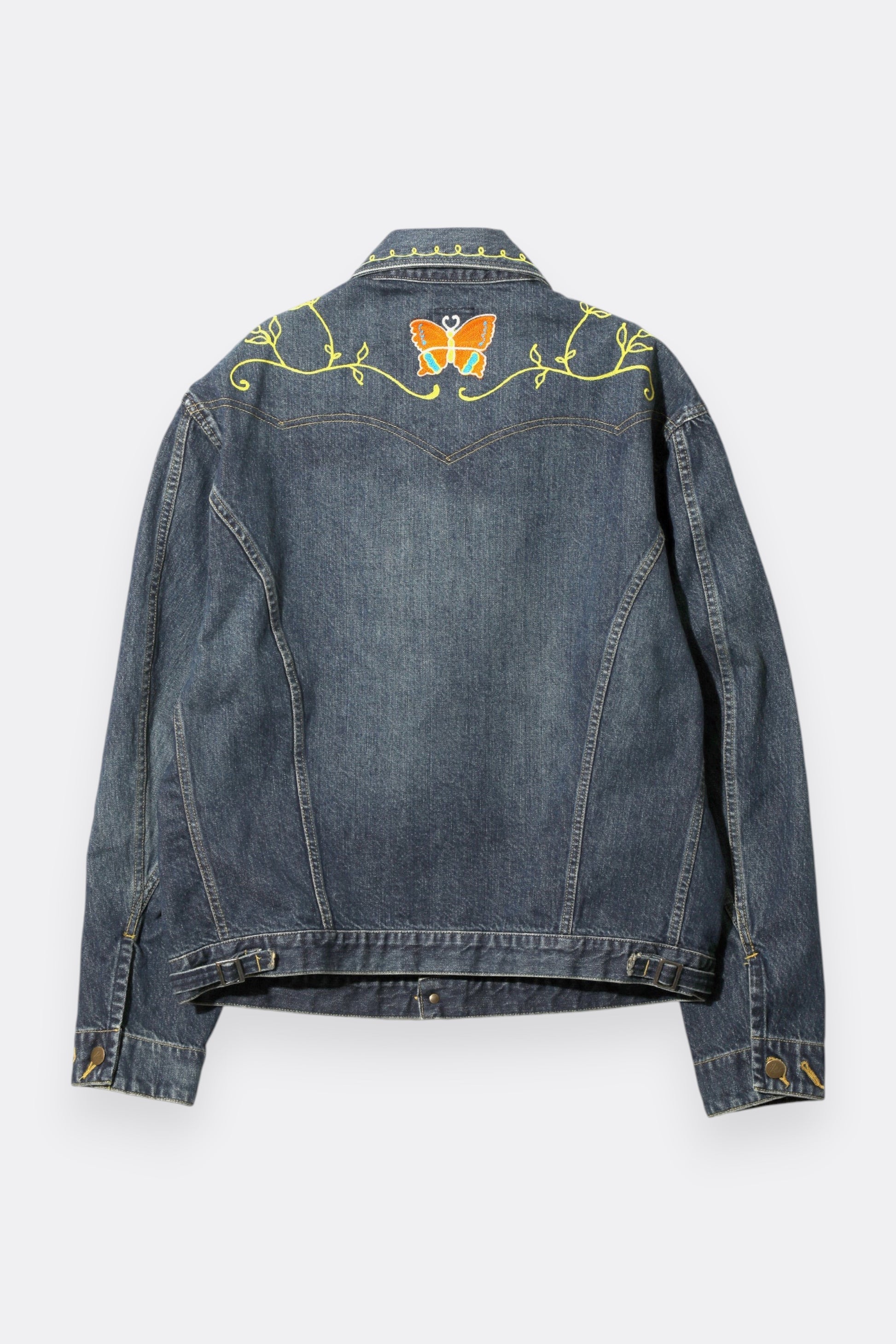 Needles Papillon Emb. Jean Jacket 12oz Denim Indigo - Veste Jean Japonaise - Edgar Bdx