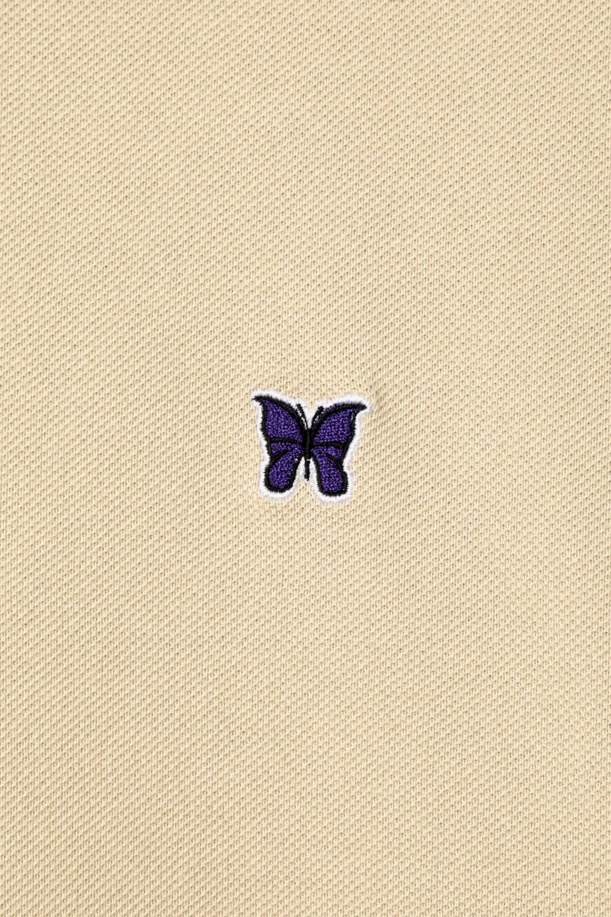 Needles Regular Collar Polo Shirt Cotton Pique Beige - Polo Japonais - Edgar Bdx