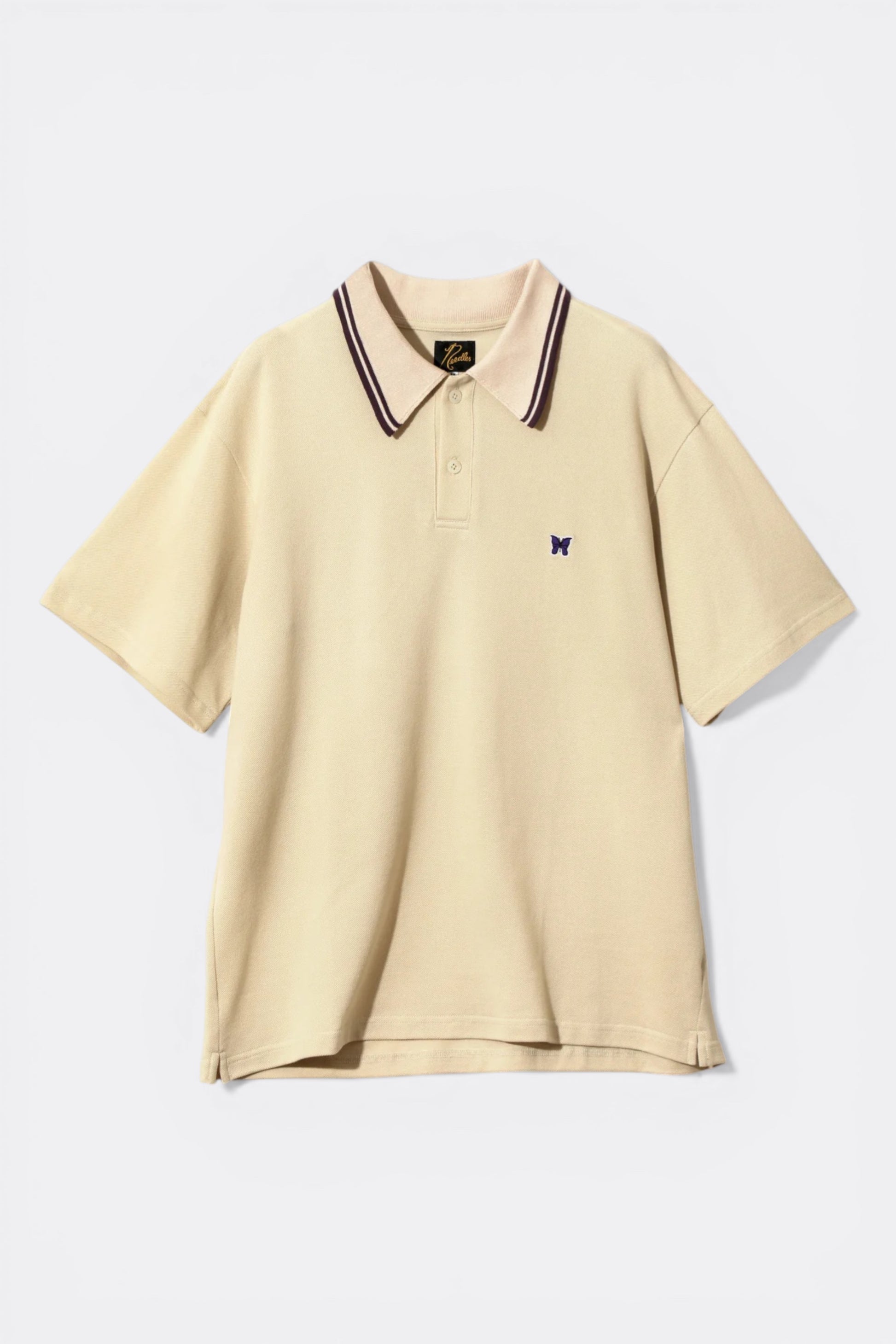 Needles Regular Collar Polo Shirt Cotton Pique Beige - Polo Japonais - Edgar Bdx