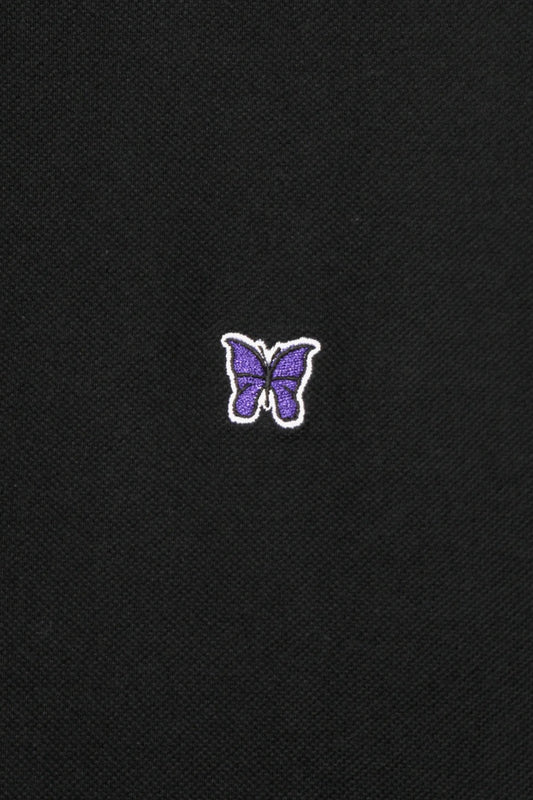 Needles Regular Collar Polo Shirt Cotton Pique Black - Polo Japonais - Edgar Bdx