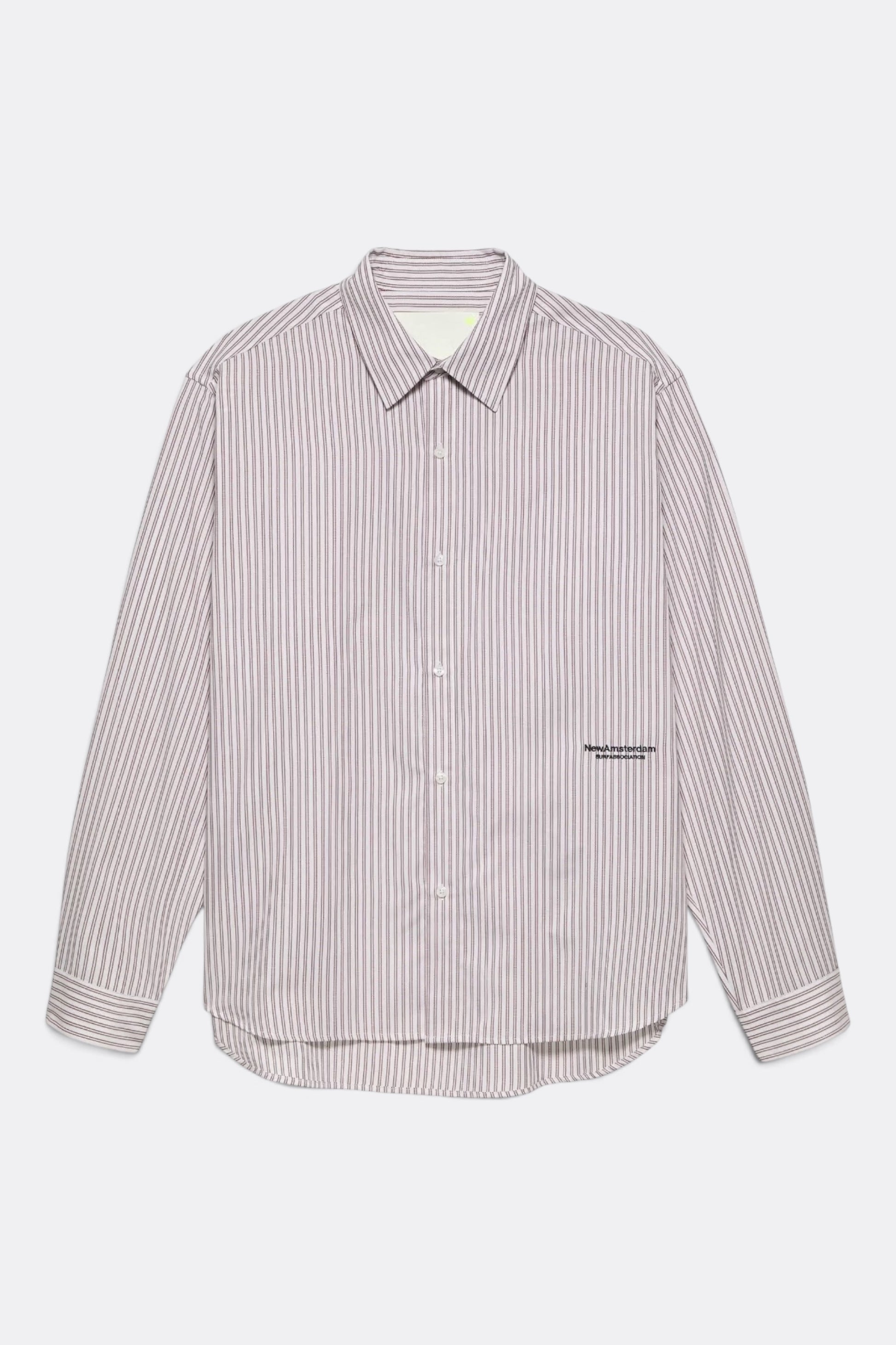 NEW AMSTERDAM SURF ASSOCIATION Beach Shirt White Red | Chemise Rayée Unisexe Surf | Edgar Bdx