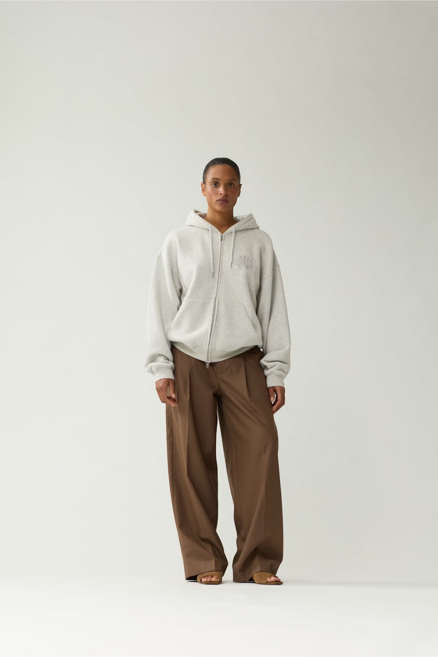 NEW AMSTERDAM SURF ASSOCIATION Chop Zip Hoodie Grey Melange | Hoodie Coton Premium | Edgar Bdx