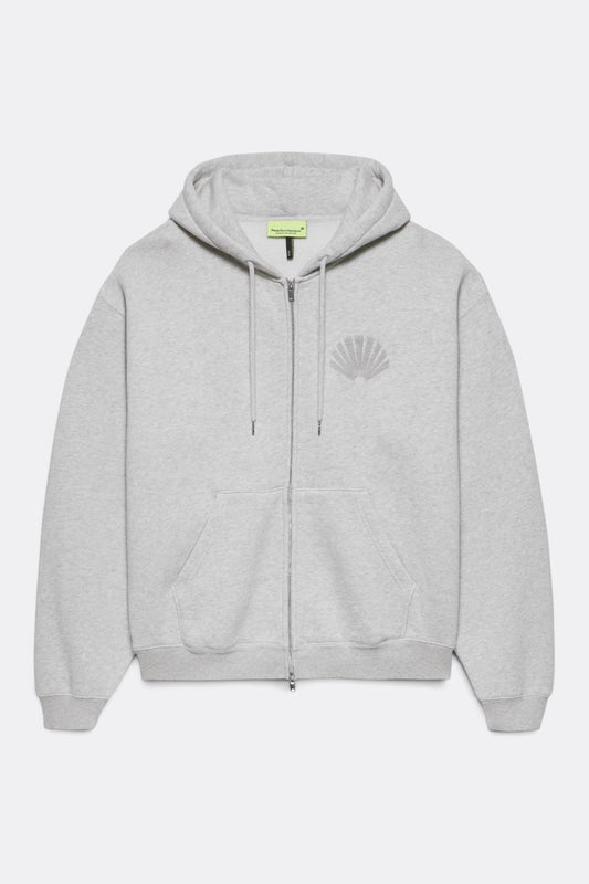 NEW AMSTERDAM SURF ASSOCIATION Chop Zip Hoodie Grey Melange | Hoodie Coton Premium | Edgar Bdx
