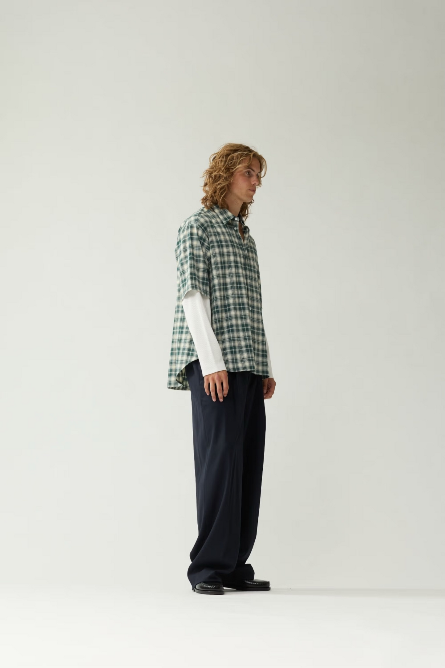 NEW AMSTERDAM SURF ASSOCIATION Double Layer Shirt Green White Check | Chemise Premium | Edgar Bdx