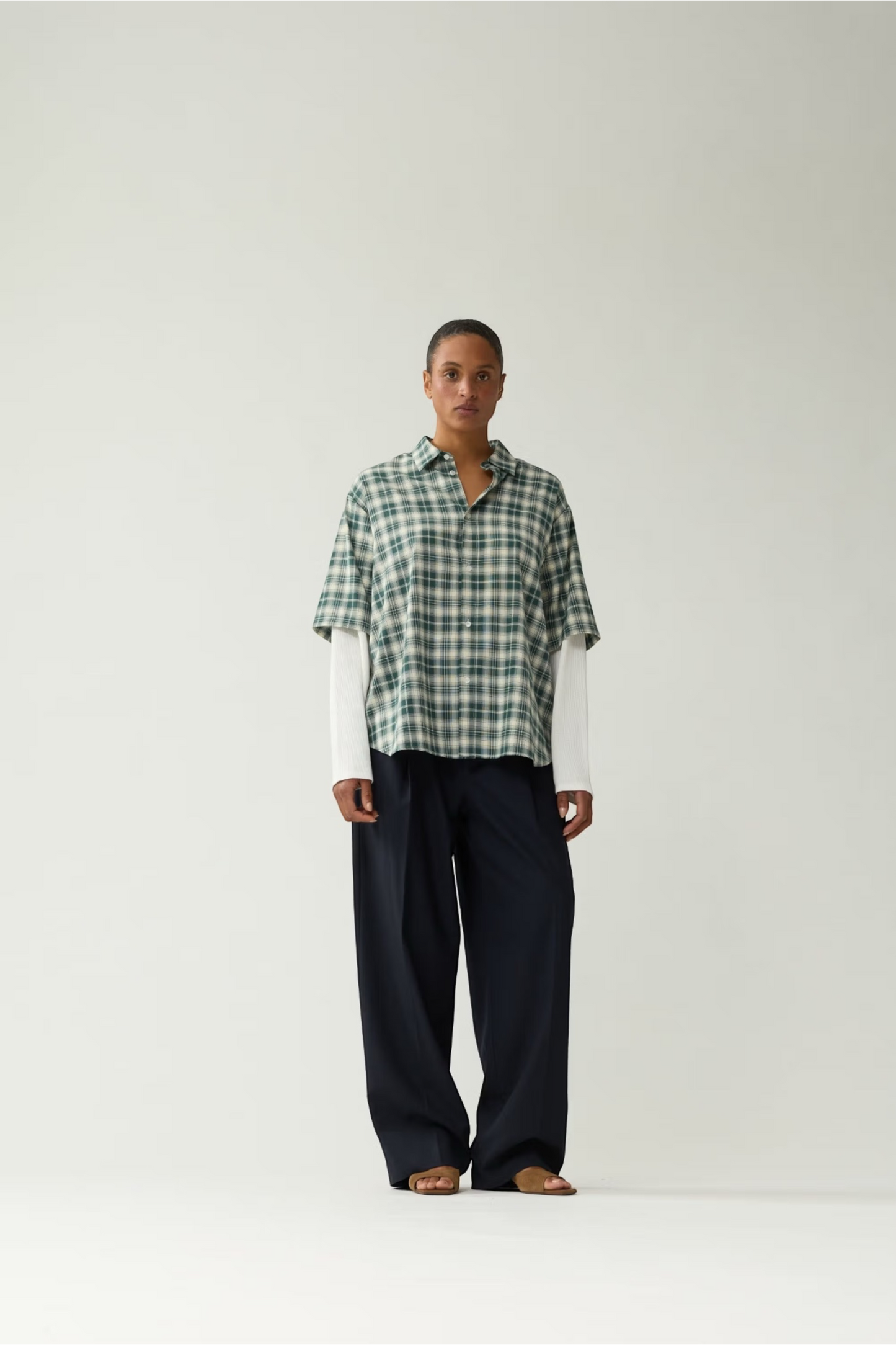 NEW AMSTERDAM SURF ASSOCIATION Double Layer Shirt Green White Check | Chemise Premium | Edgar Bdx