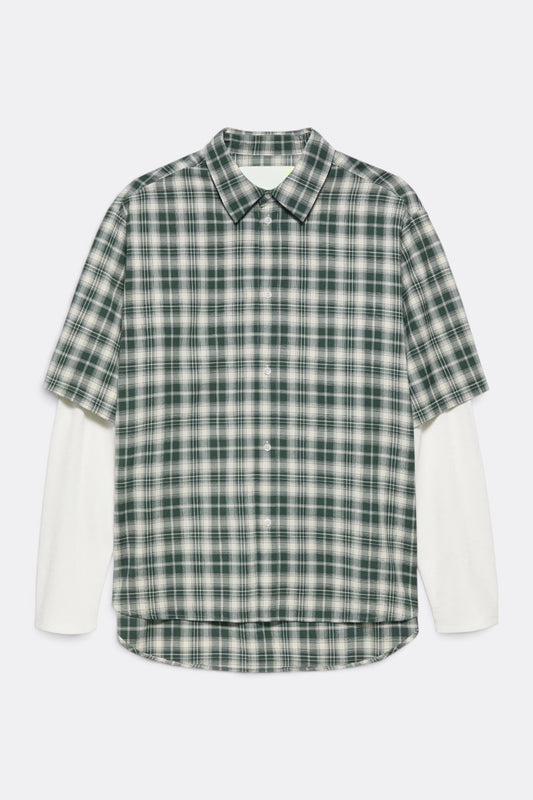 NEW AMSTERDAM SURF ASSOCIATION Double Layer Shirt Green White Check | Chemise Premium | Edgar Bdx
