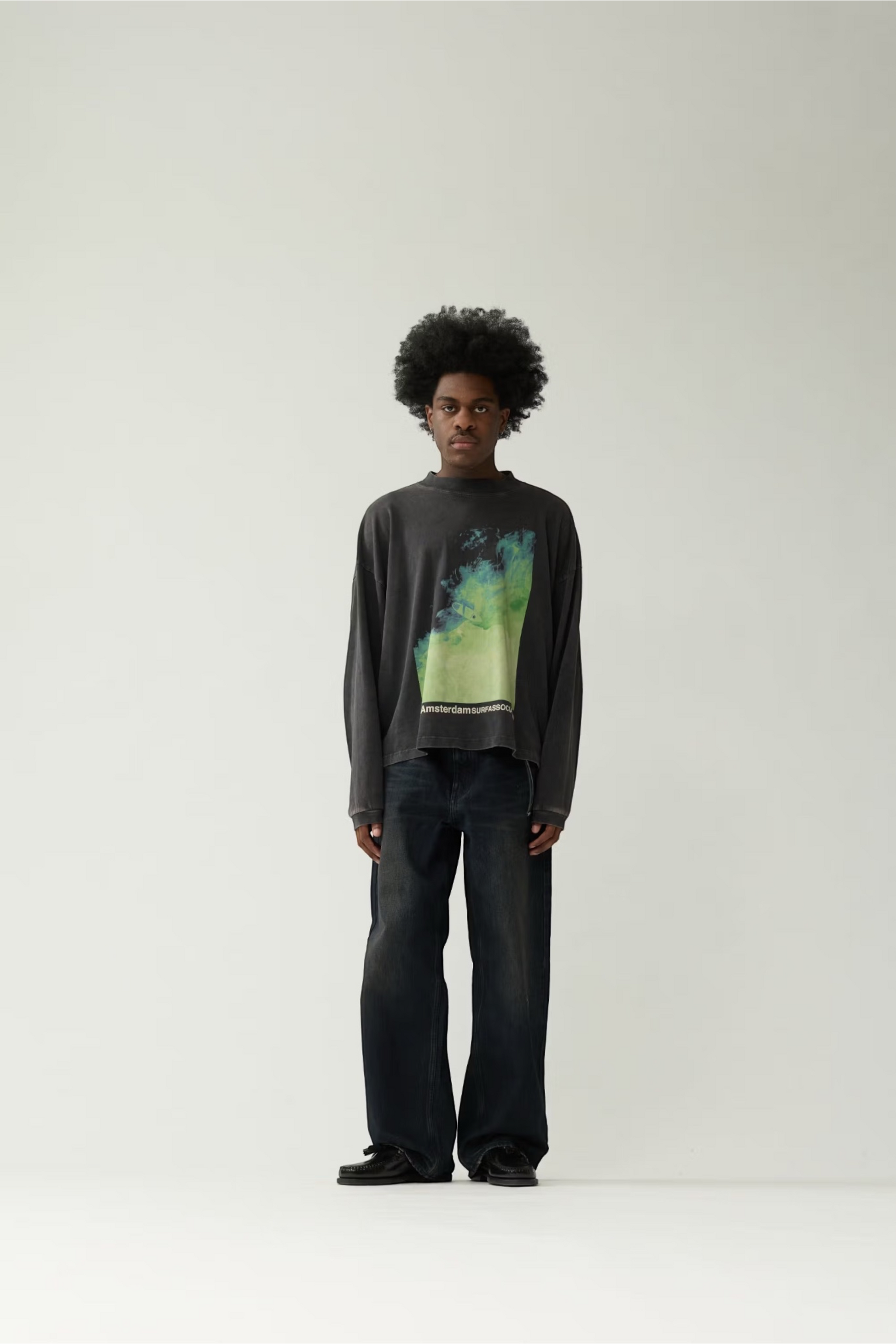 NEW AMSTERDAM SURF ASSOCIATION Heat Wave Longsleeve Tee Caviar | T-Shirt Coton Premium | Edgar Bdx