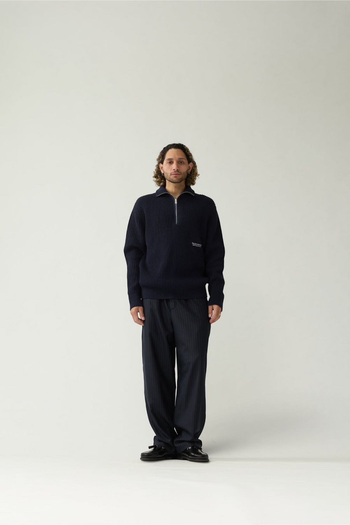 NEW AMSTERDAM SURF ASSOCIATION Knitted Half Zip Night | Pull Maille Intarsia Demi-Zip | Edgar Bdx