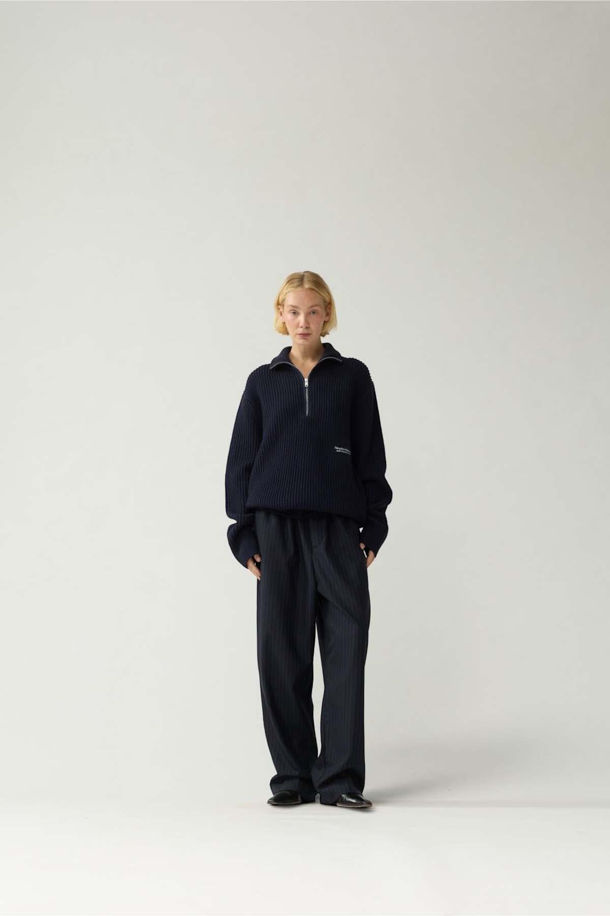 NEW AMSTERDAM SURF ASSOCIATION Knitted Half Zip Night | Pull Maille Intarsia Demi-Zip | Edgar Bdx