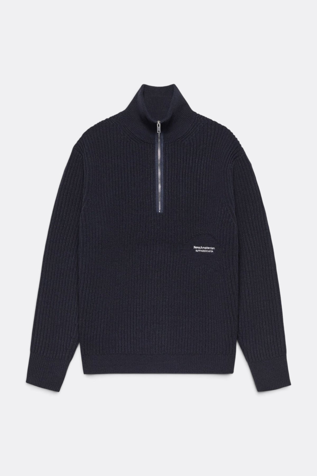 NEW AMSTERDAM SURF ASSOCIATION Knitted Half Zip Night | Pull Maille Intarsia Demi-Zip | Edgar Bdx